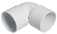FloPlast White Solvent weld 90° Waste pipe Bend (Dia)40mm