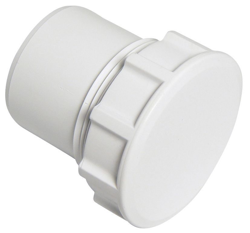 FloPlast White Solvent weld Waste pipe Access plug, (Dia)32mm