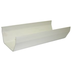 FloPlast White Square Gutter length (L)2m (Dia)114mm
