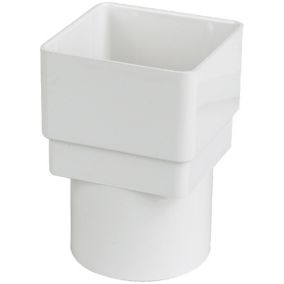 FloPlast White Square to Round Gutter adaptor, (L)65mm (Dia)68mm