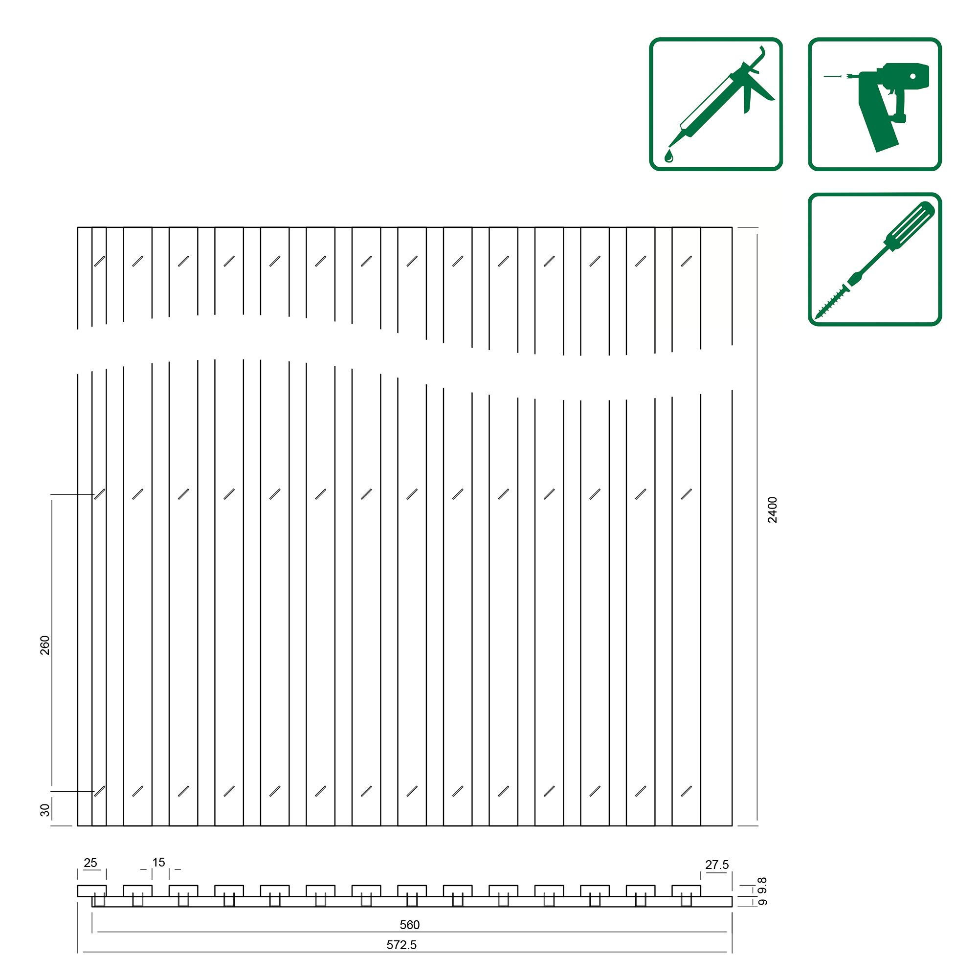 FN Acustico Cork veneer Acoustic panel (L)2400mm (W)572.5mm, 7.2kg