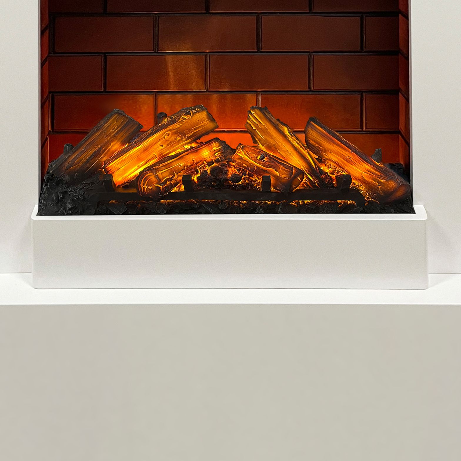 Focal Point Atherstone Brick White Electric Fire suite