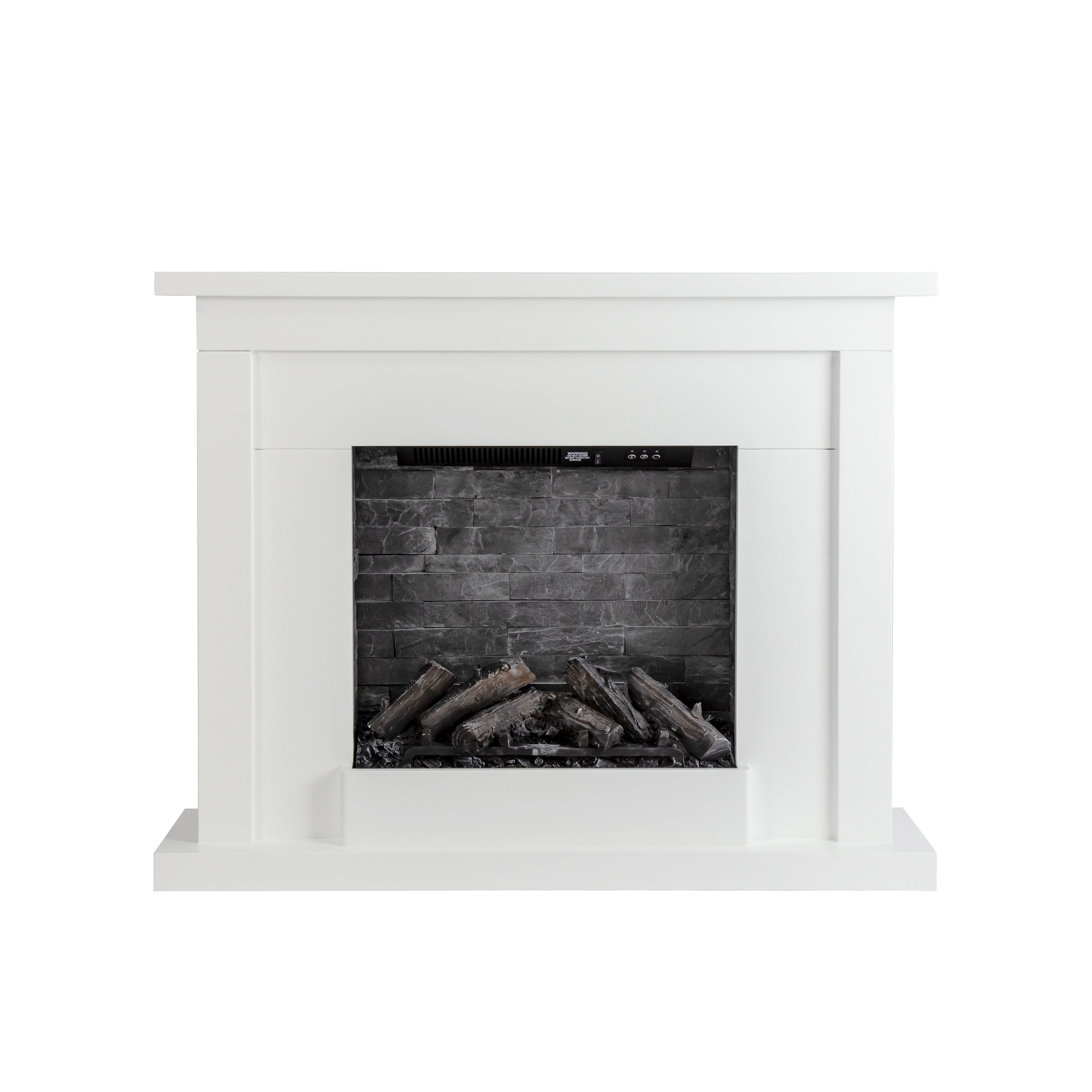 Focal Point Atherstone Slate White Electric Fire suite