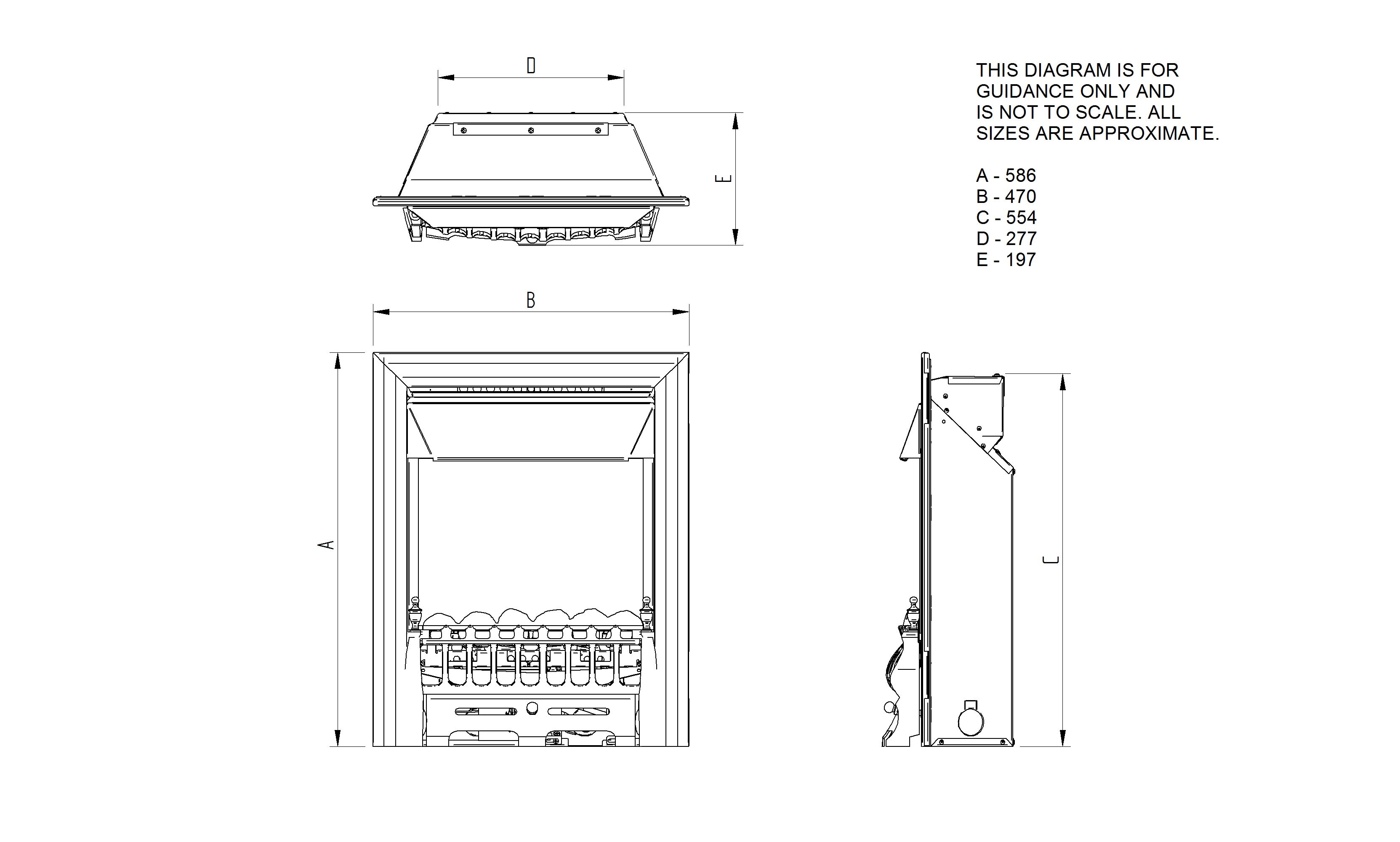 Focal Point Blenheim high efficiency Black Manual control Gas Fire