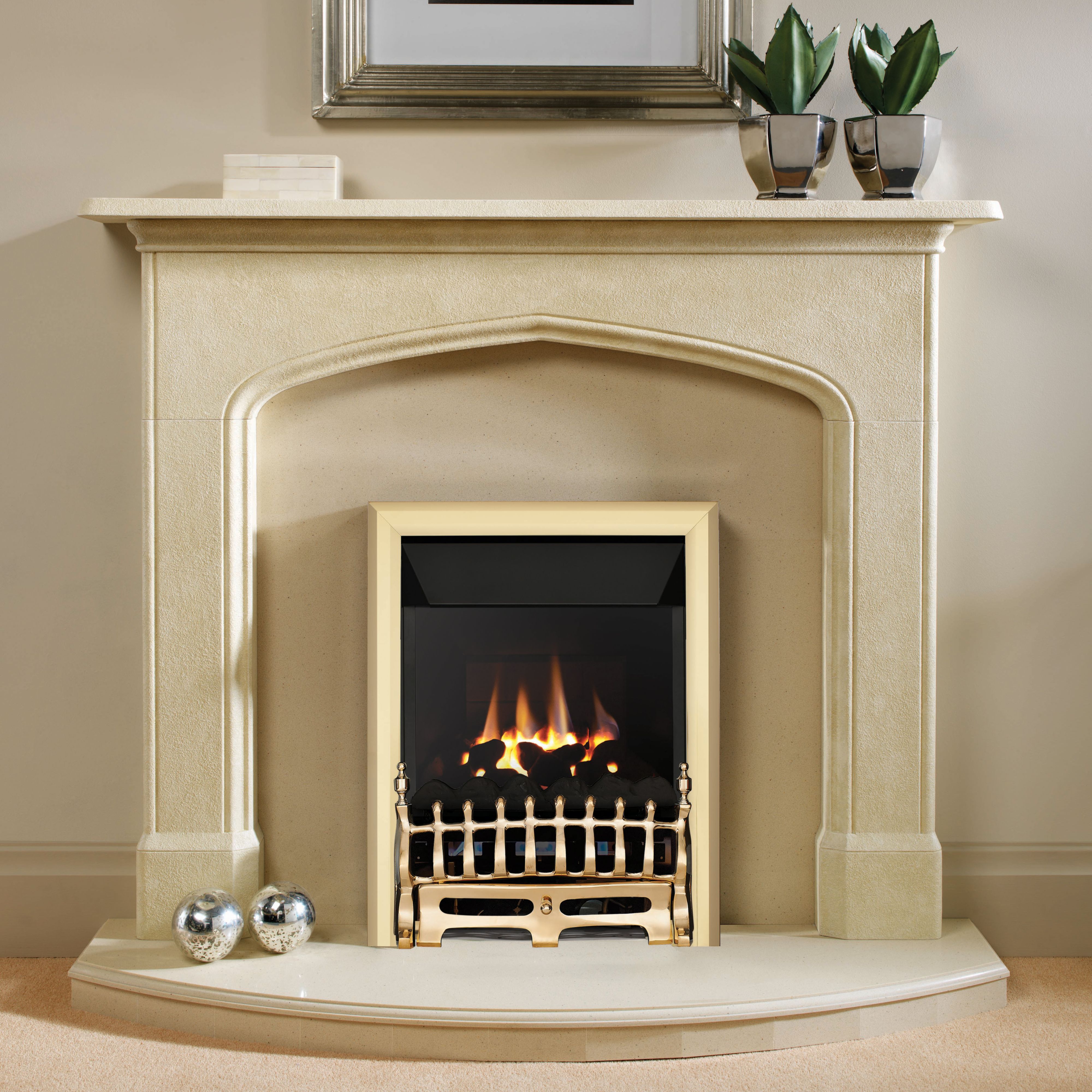 Focal Point Blenheim high efficiency Brass effect Manual control Gas Fire