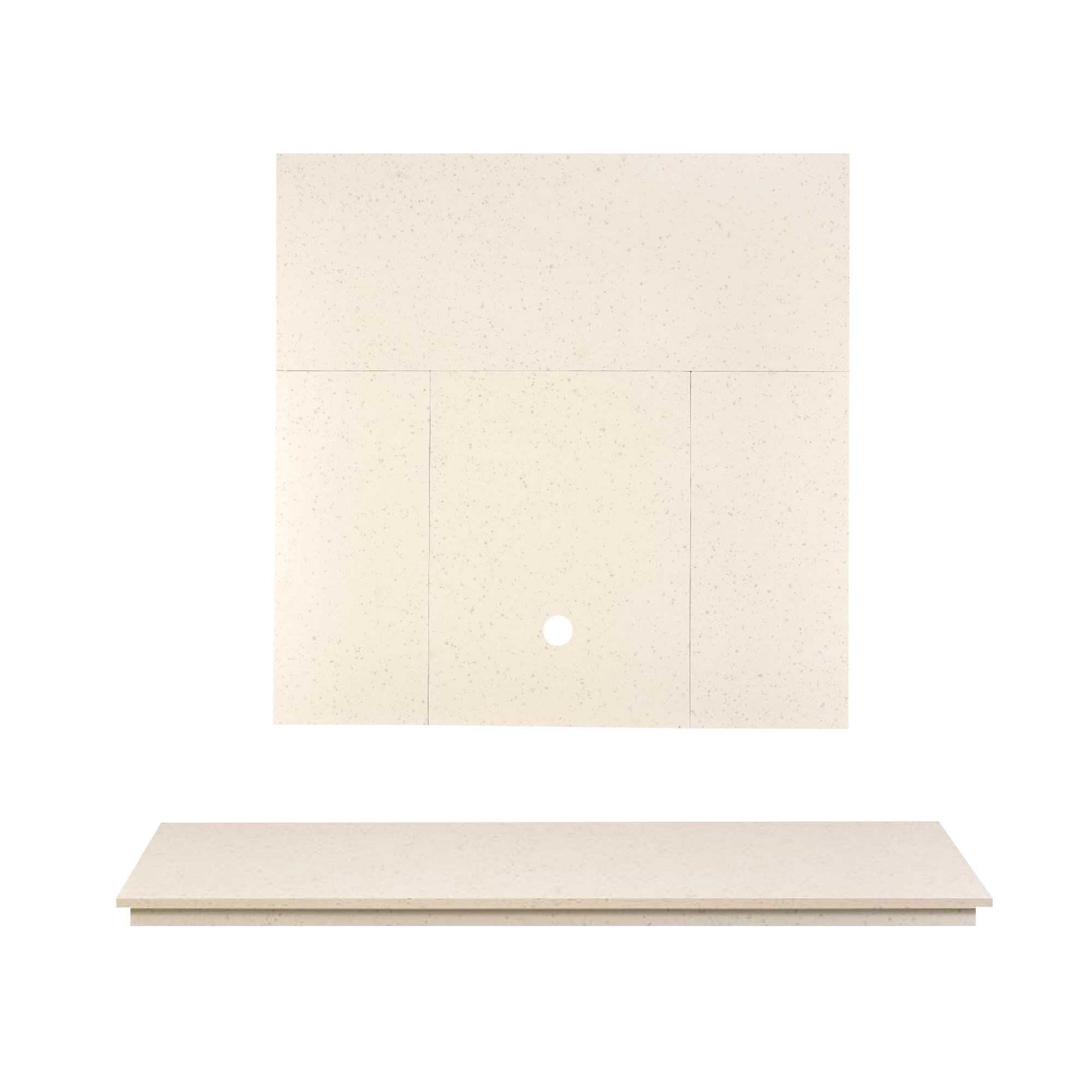 Focal Point Contemporary Stone effect Back panel & hearth (W)1250mm (D)380mm