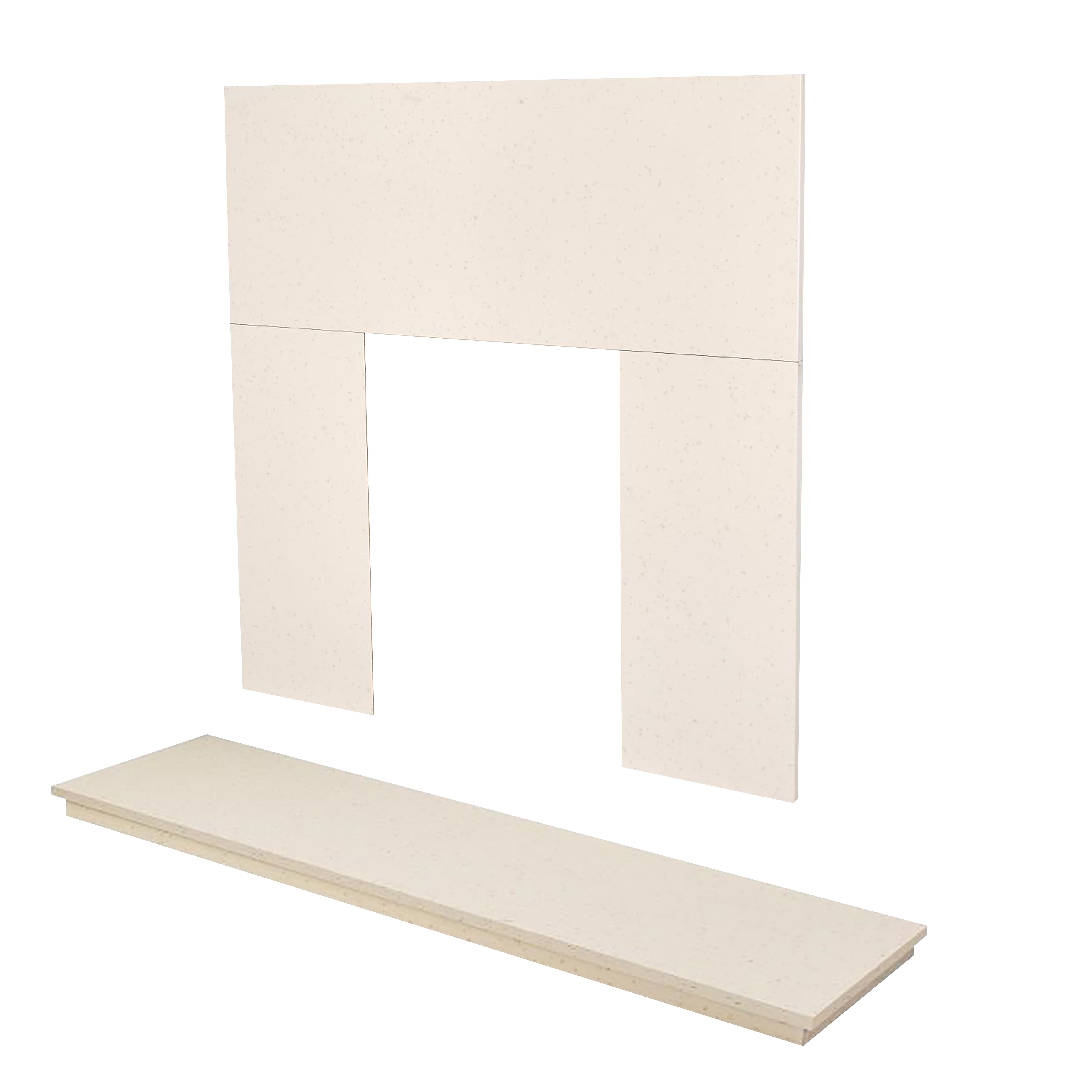 Focal Point Contemporary Stone effect Back panel & hearth (W)1250mm (D)380mm