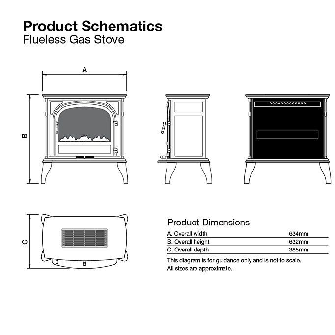Focal Point Dalvik Flueless White Gas Stove FPFBQ592