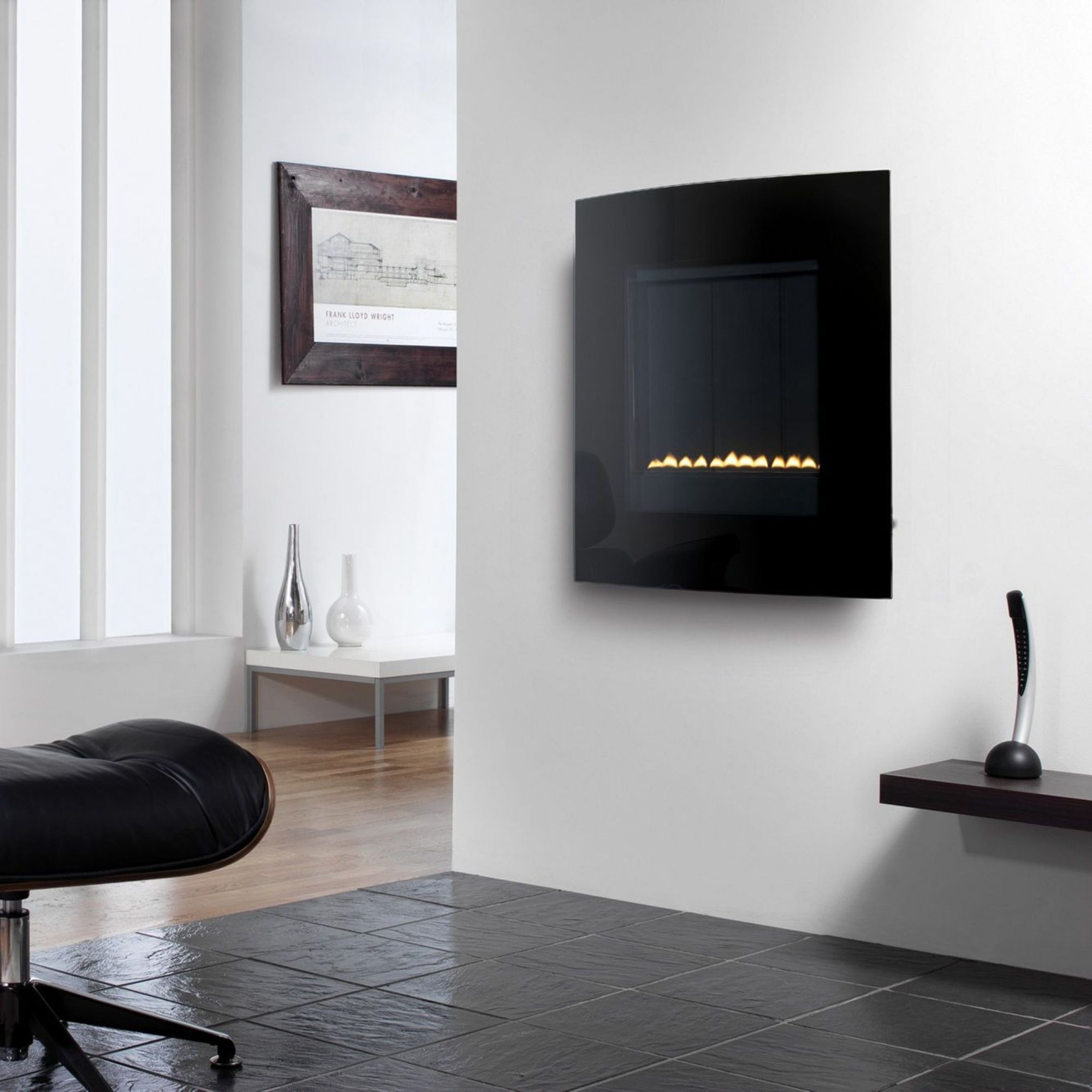 Focal Point Ebony flueless Black glass frame Black Manual control Gas Fire