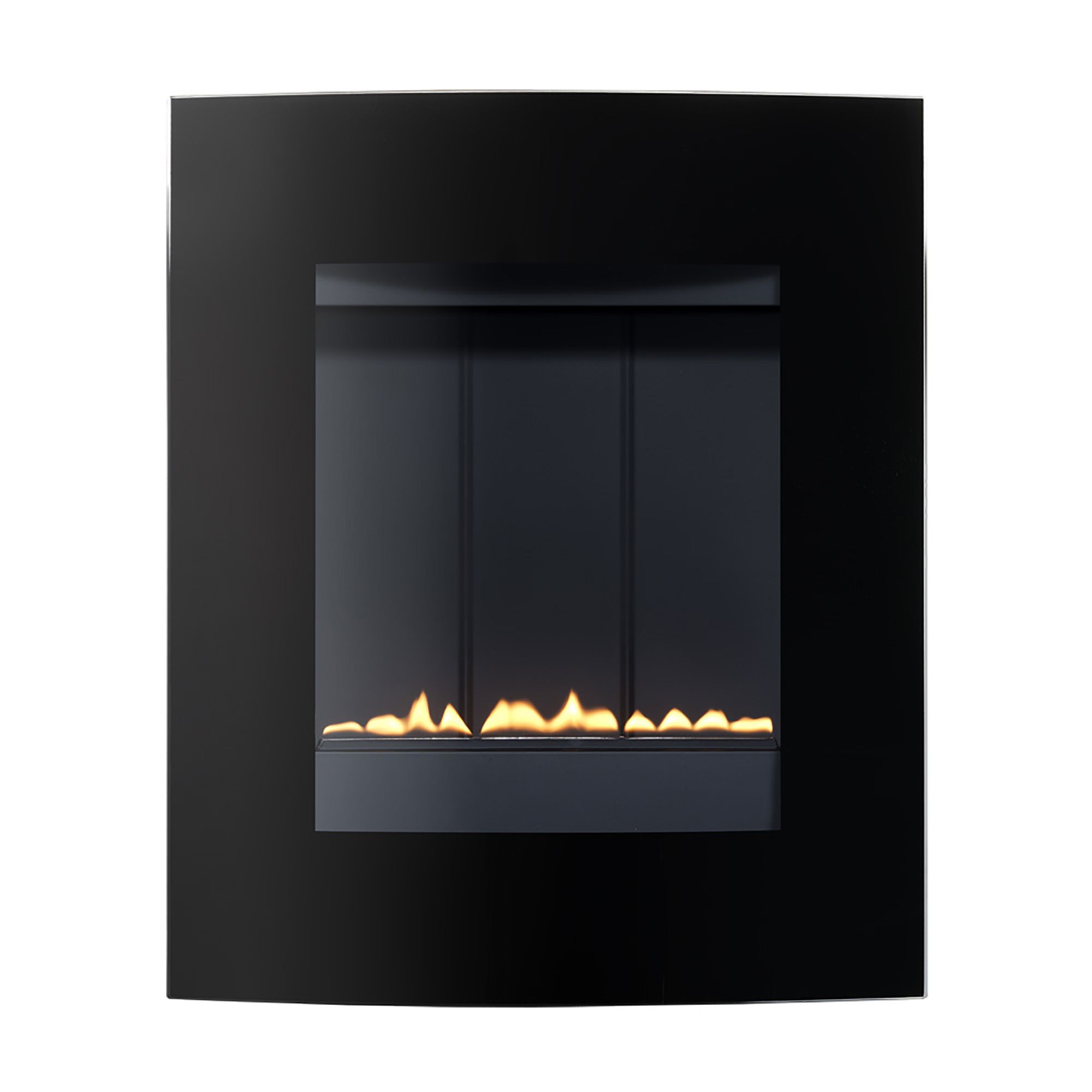Focal Point Ebony flueless Black glass frame Black Manual control Gas Fire