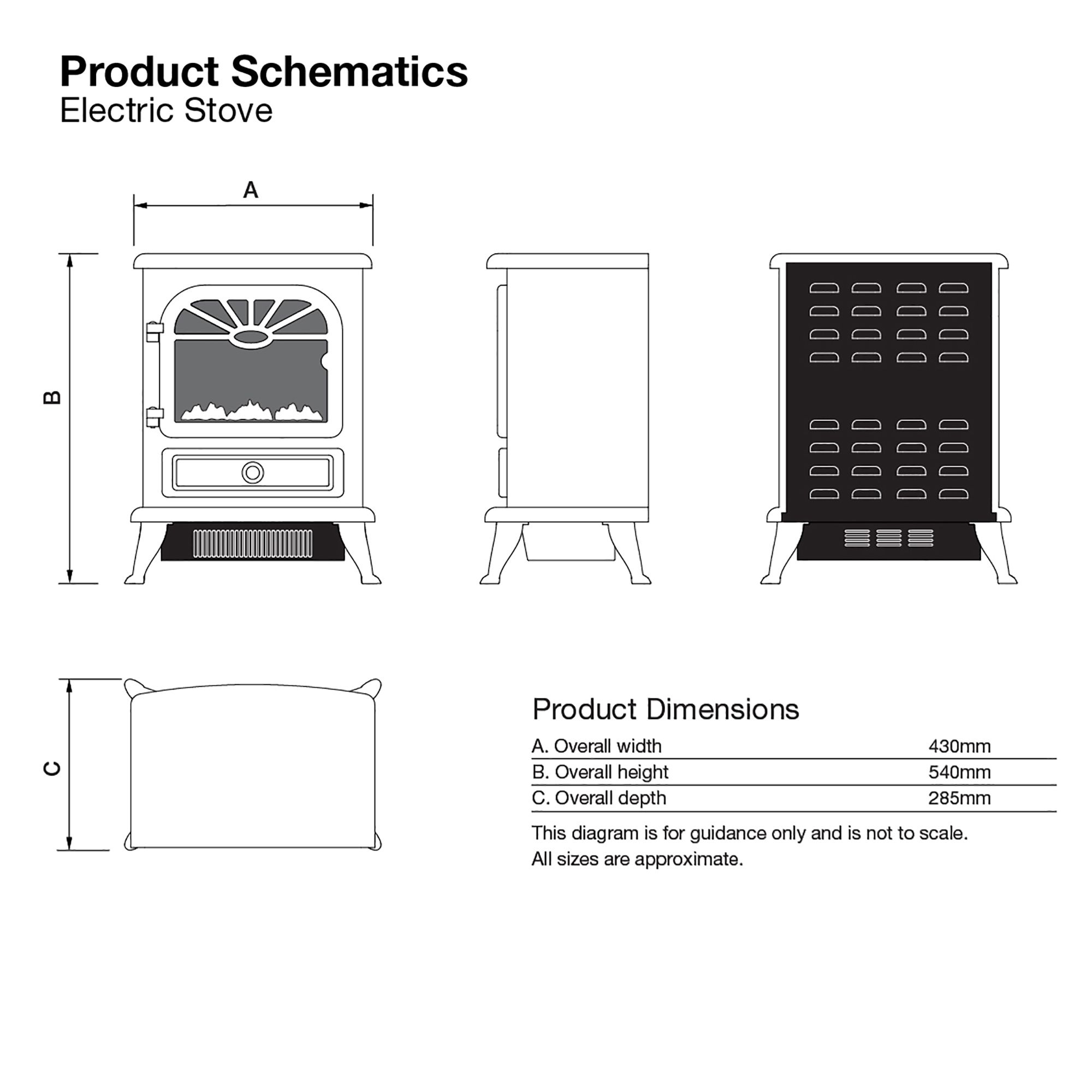 Focal Point ES 2000 Traditional 1.8kW Gloss Burgundy Electric Stove