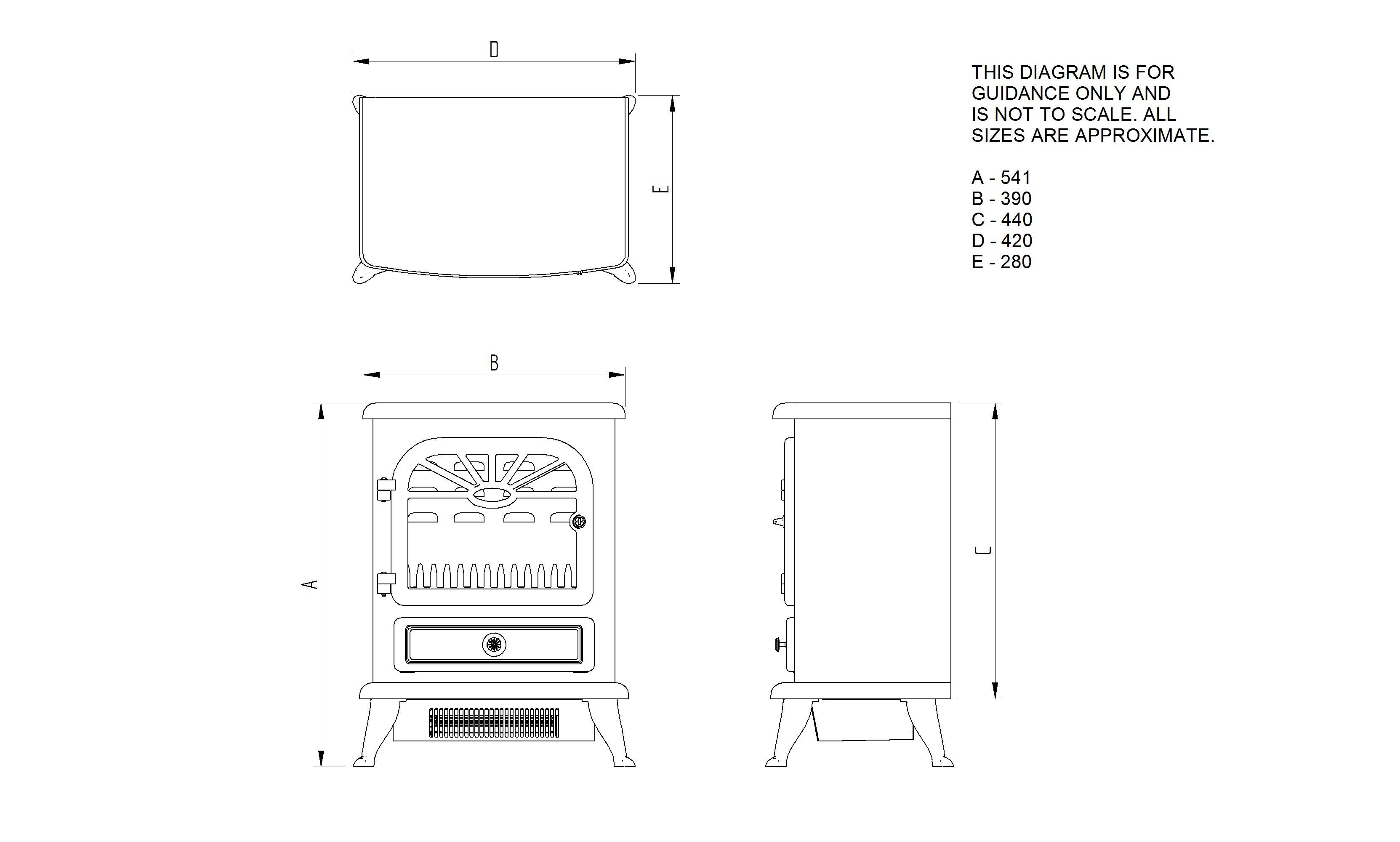 Focal Point ES 2000 Traditional 1.8kW Matt Grey Electric Stove