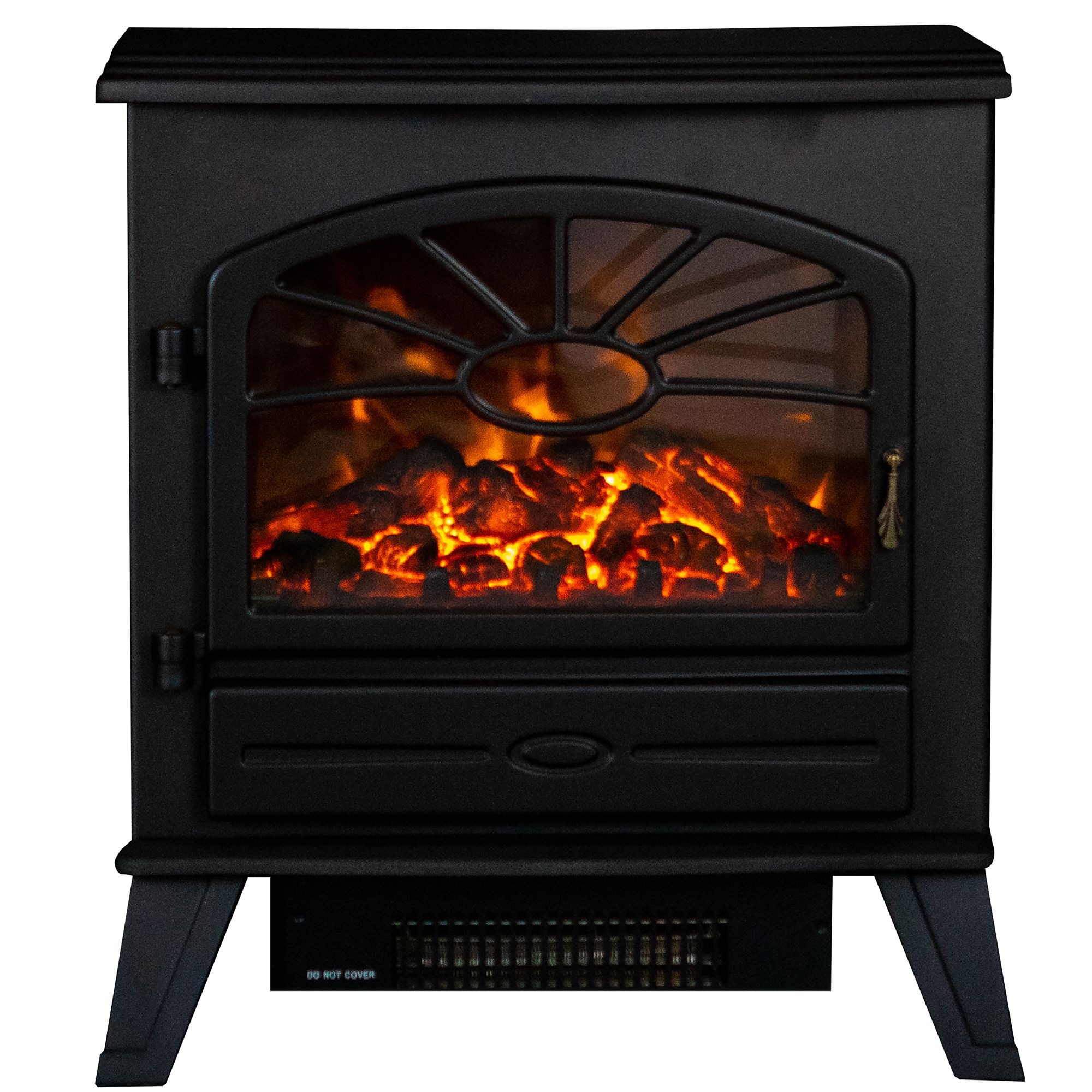 Focal Point ES3000 Traditional 1.8kW Matt Black Cast iron effect Electric Stove