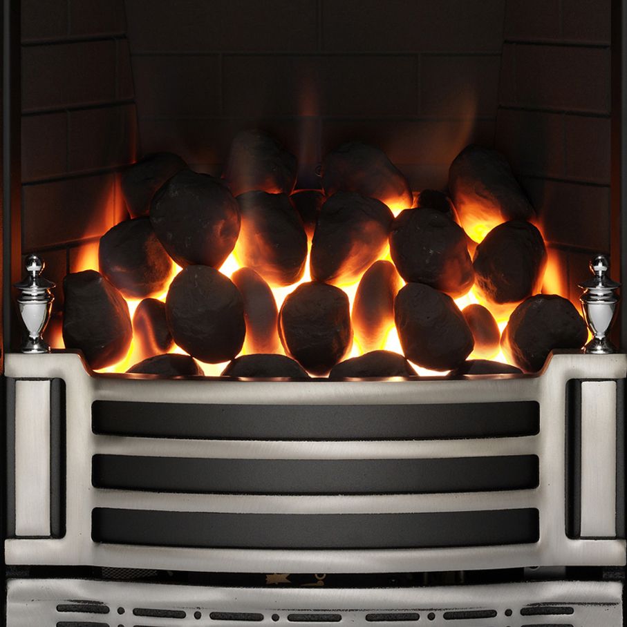 Focal Point Finsbury full depth Chrome effect Remote controlled Gas Fire
