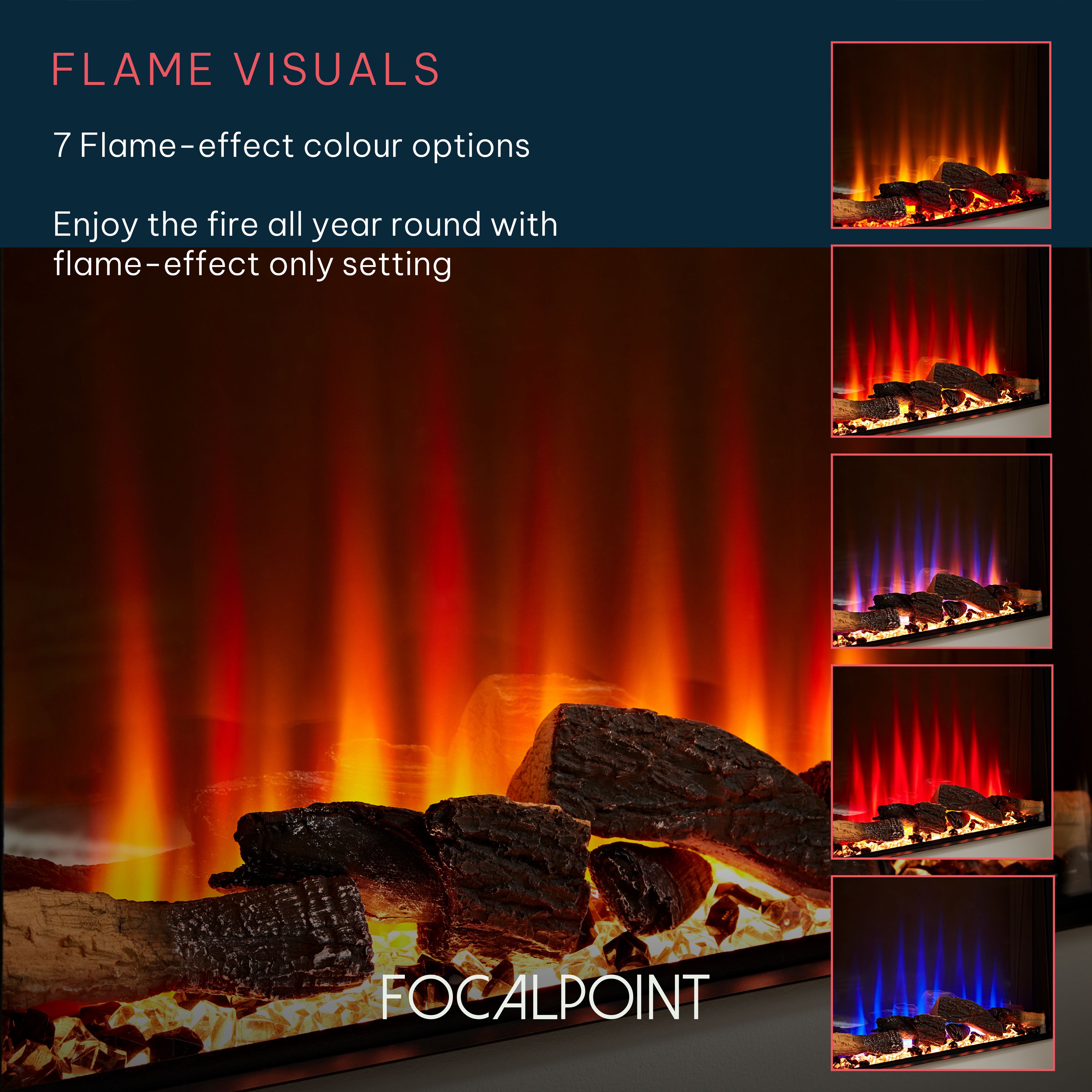 Focal Point Kendal White MDF Freestanding Electric fire suite