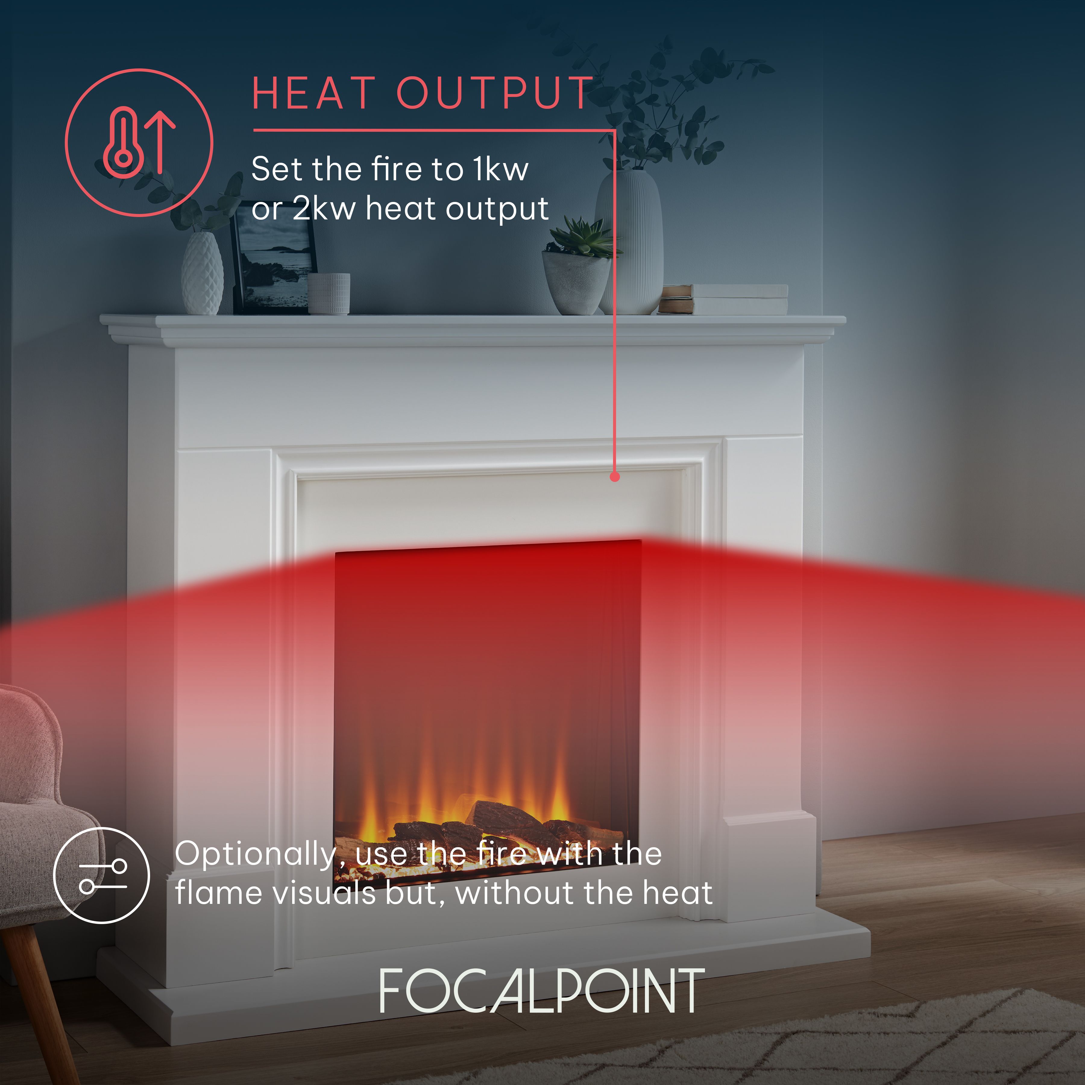 Focal Point Kendal White MDF Freestanding Electric fire suite