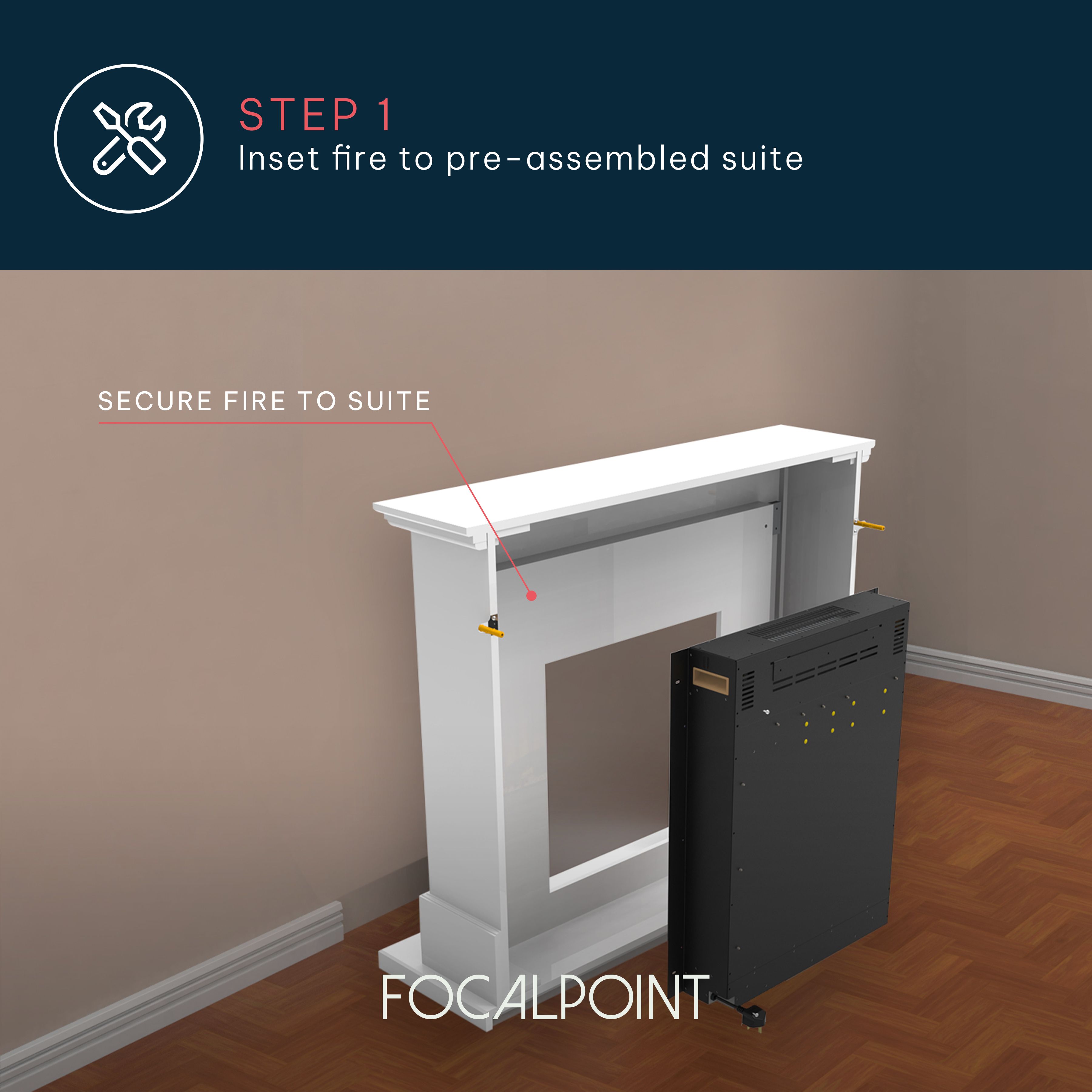 Focal Point Kendal White MDF Freestanding Electric fire suite