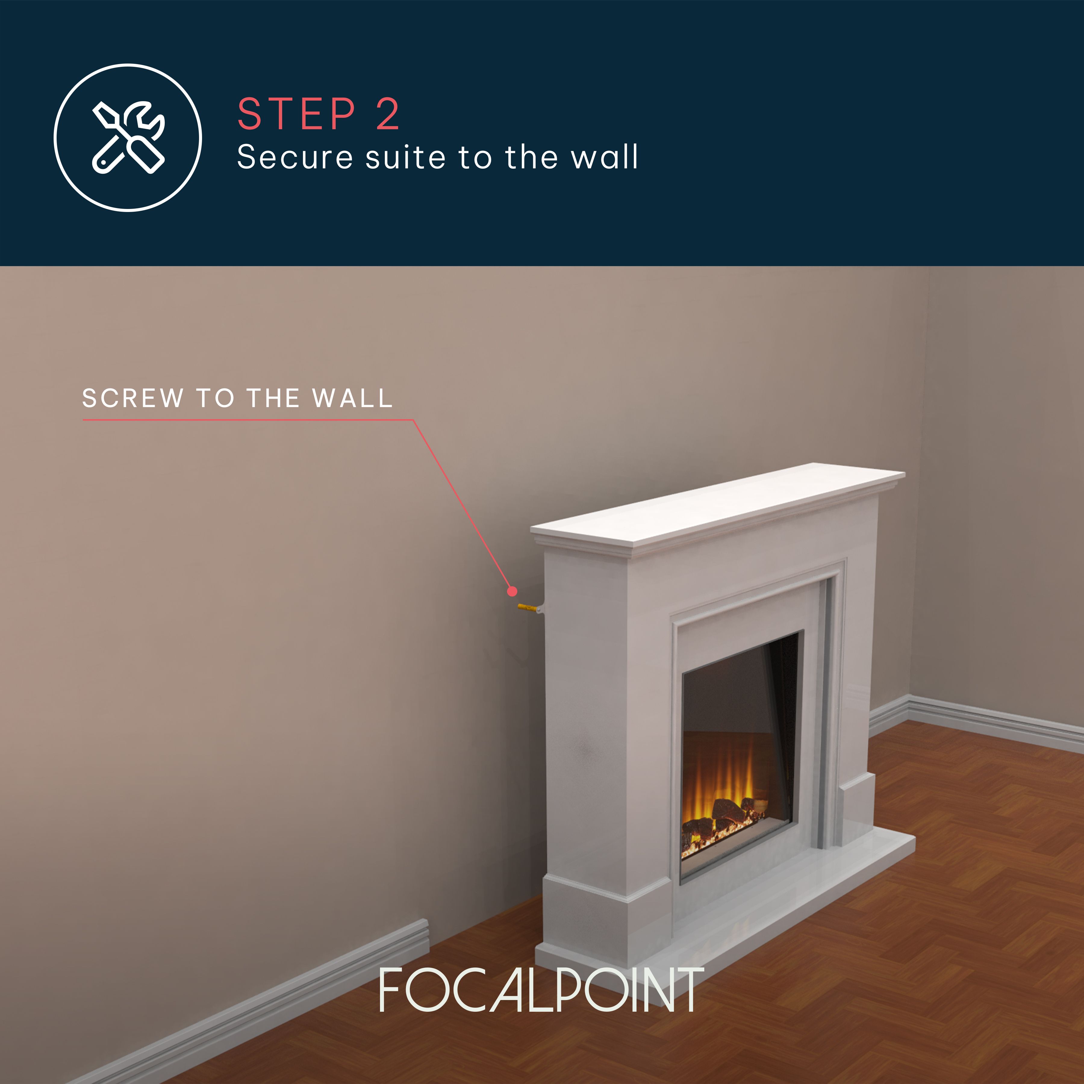 Focal Point Kendal White MDF Freestanding Electric fire suite
