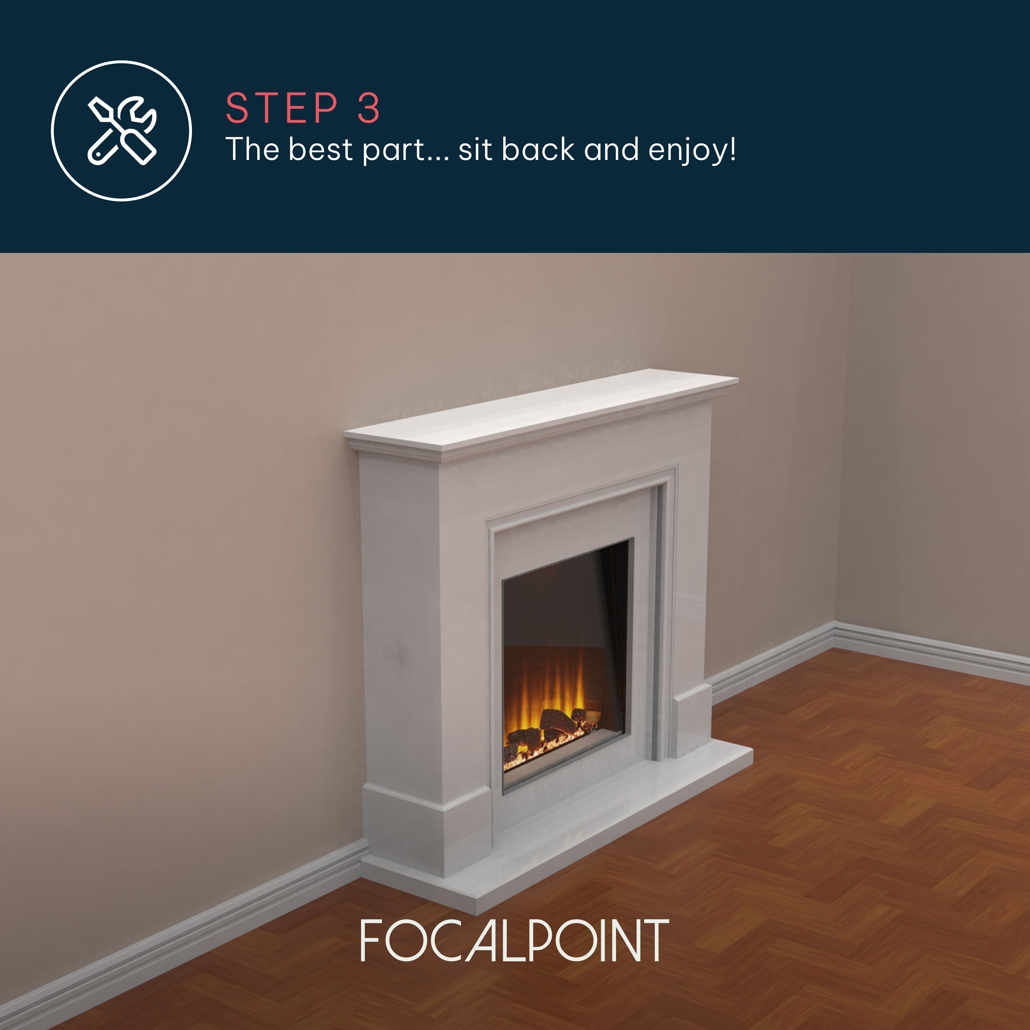Focal Point Kendal White MDF Freestanding Electric fire suite