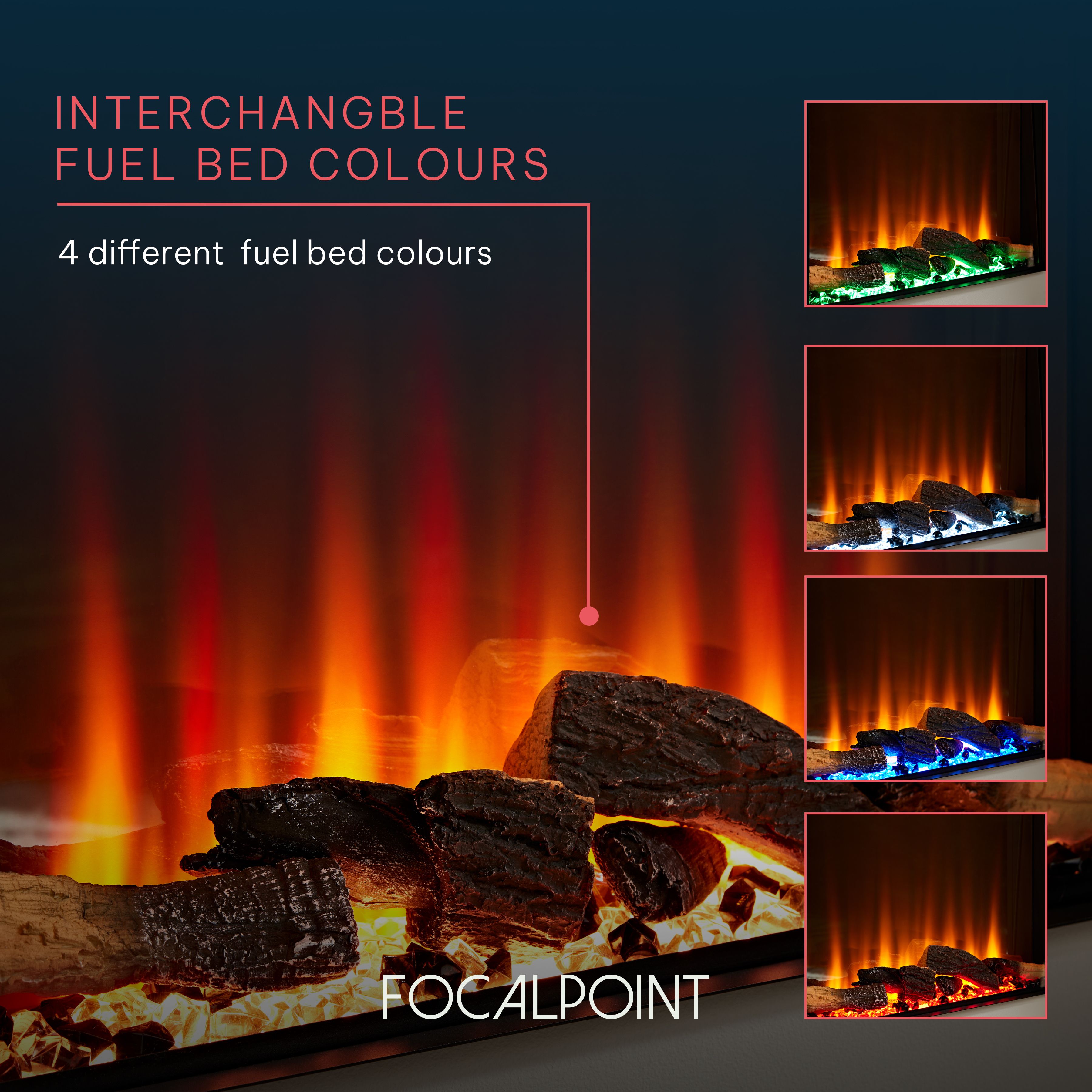 Focal Point Kendal White MDF Freestanding Electric fire suite