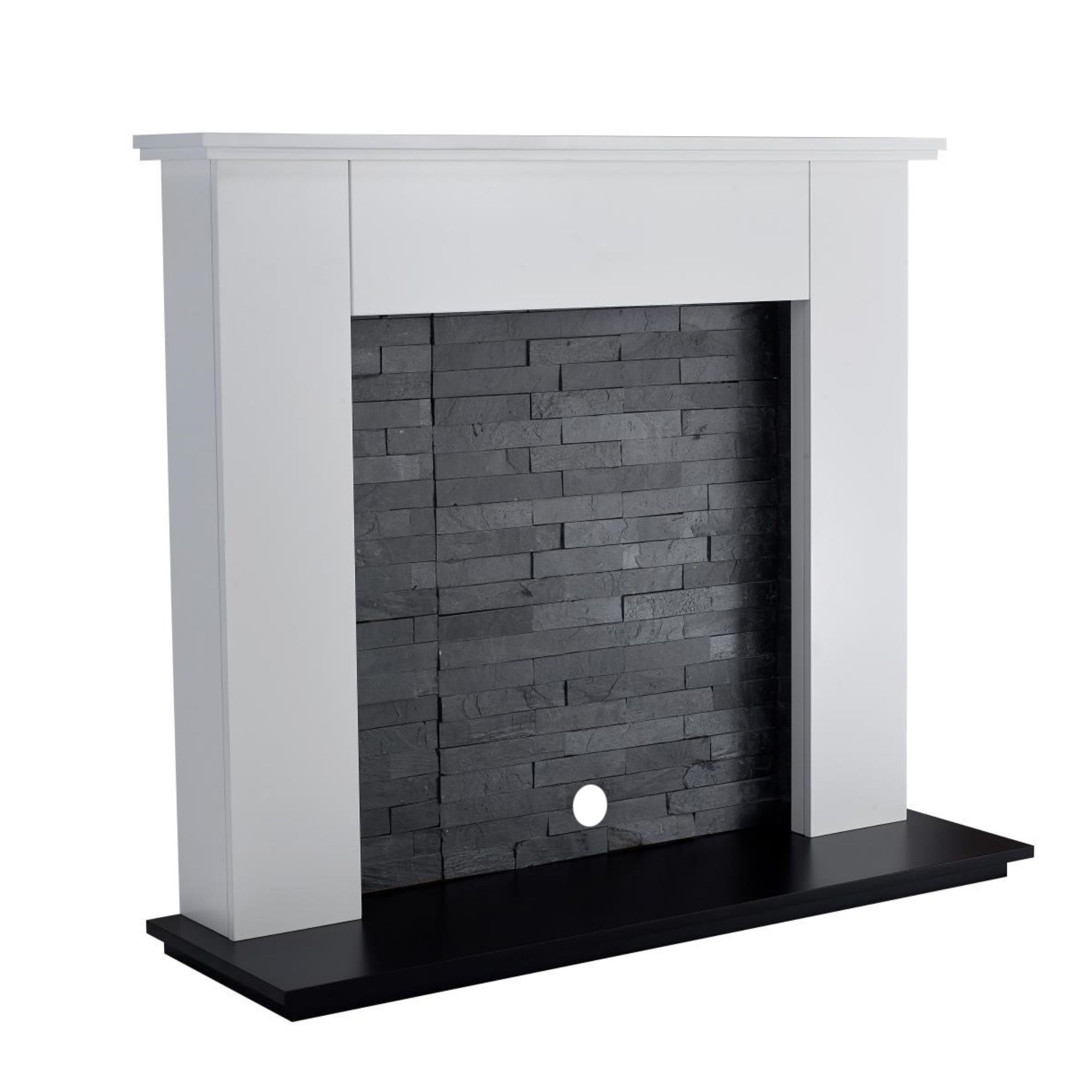Focal Point Lashenden Slate White Fire surround set with Lights included