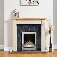 Focal Point Lulworth Brushed stainless steel effect Fire suite