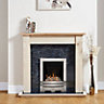 Focal Point Lulworth Brushed stainless steel effect Fire suite