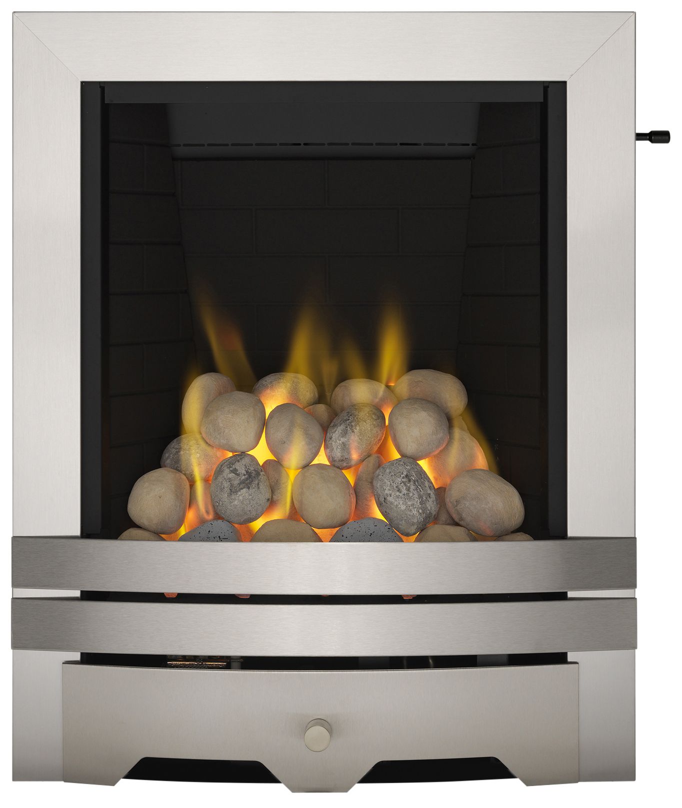 Focal Point Lulworth Brushed stainless steel effect Slide control Gas Fire