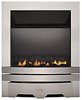 Focal Point Lulworth flue less Brushed stainless steel effect Manual control Gas Fire