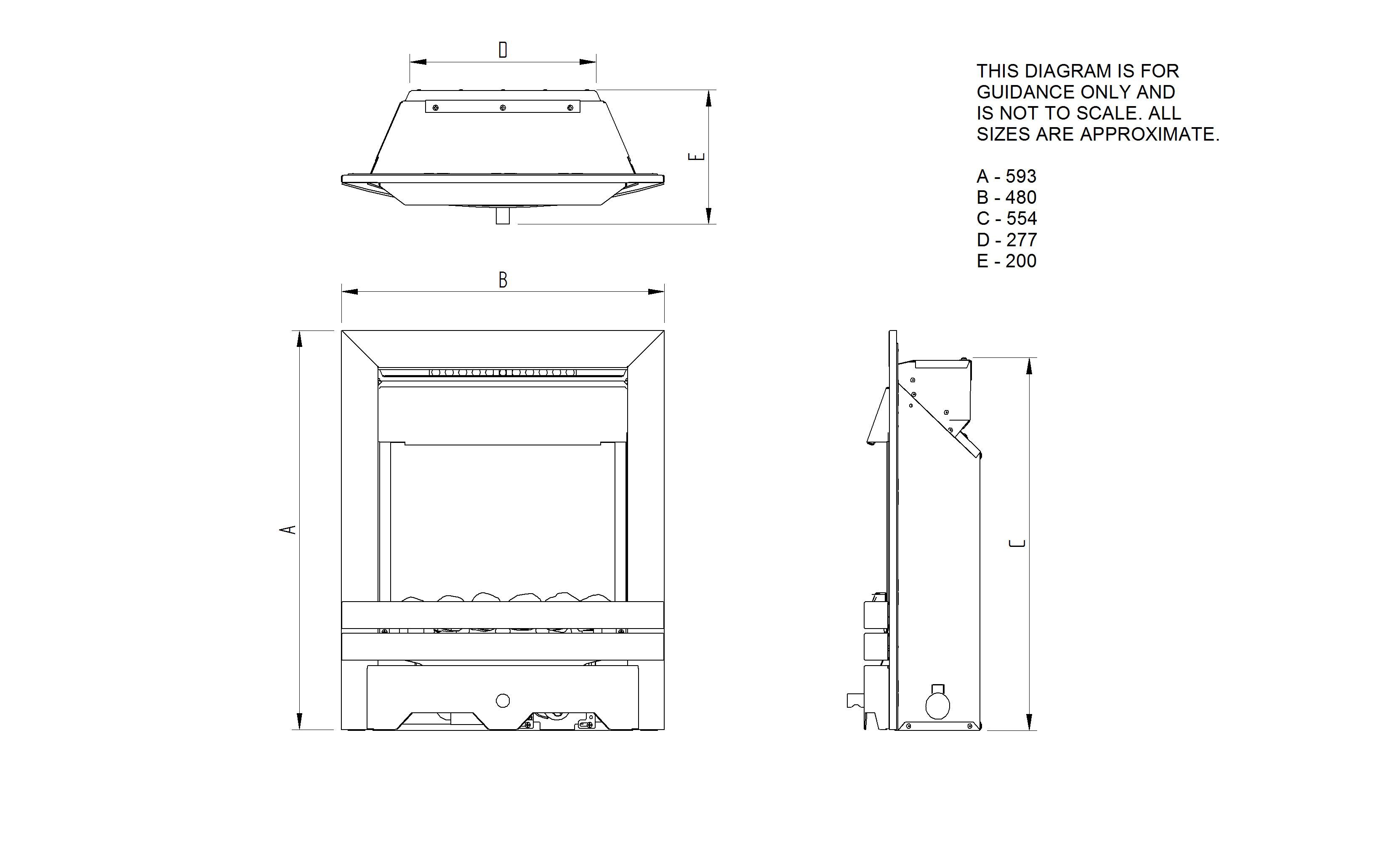 Focal Point Lulworth high efficiency Brushed stainless steel effect Manual control Gas Fire