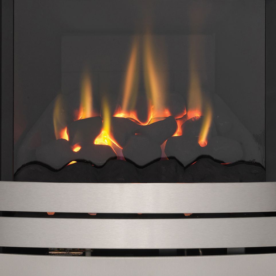 Focal Point Lulworth high efficiency Brushed stainless steel effect Manual control Gas Fire