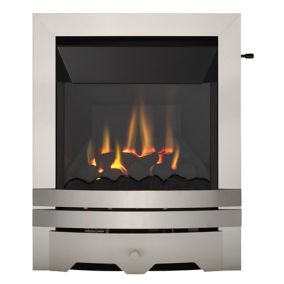 Focal Point Lulworth high efficiency Brushed stainless steel effect Slide control Gas Fire