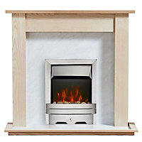 Focal Point Lulworth Kingswood Brushed stainless steel effect Fire suite