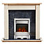 Focal Point Lulworth Kingswood Brushed stainless steel effect Fire suite