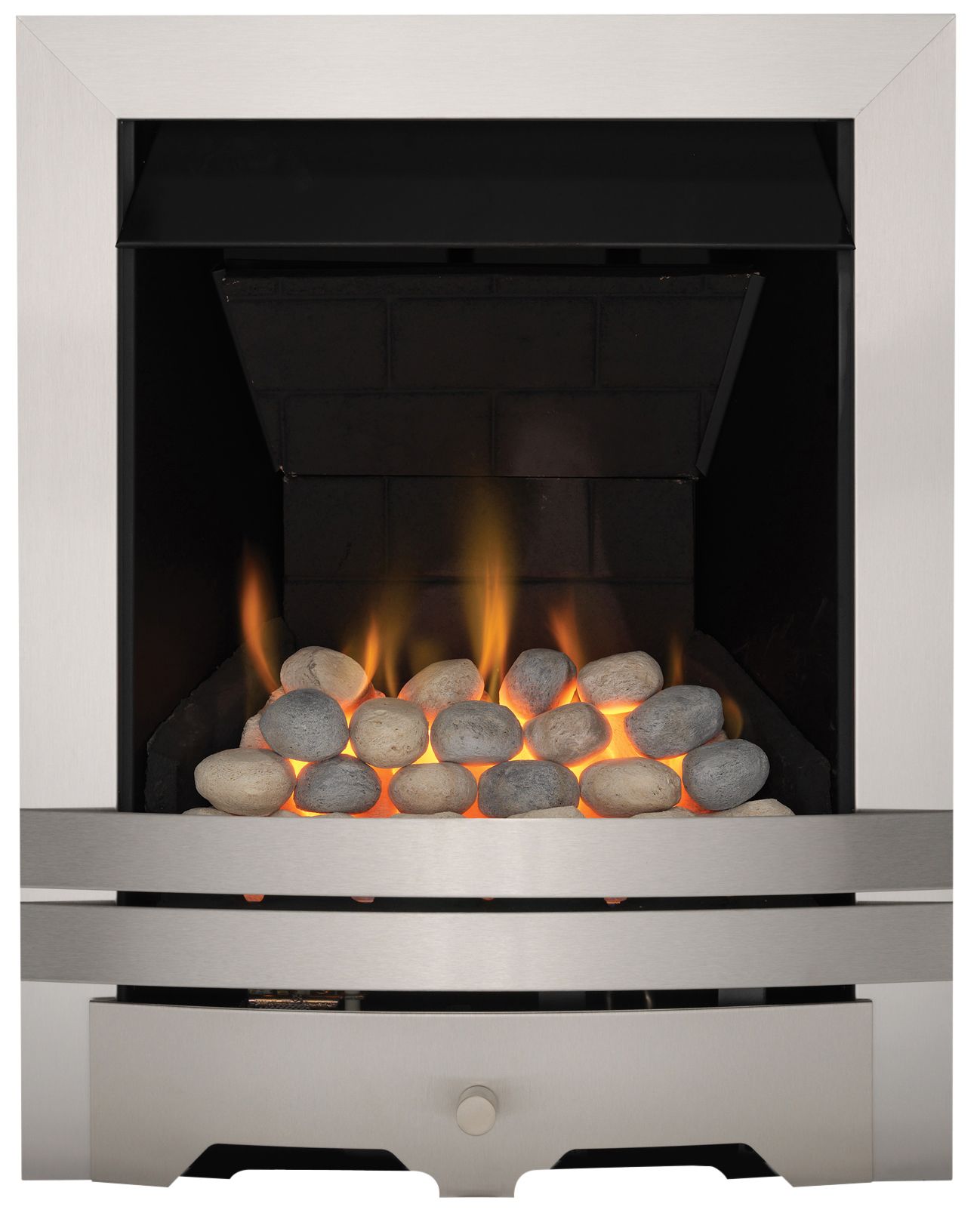 Focal Point Lulworth multi flue Brushed stainless steel effect Remote controlled Gas Fire