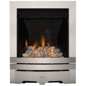Focal Point Lulworth multi flue Brushed stainless steel effect Remote controlled Gas Fire