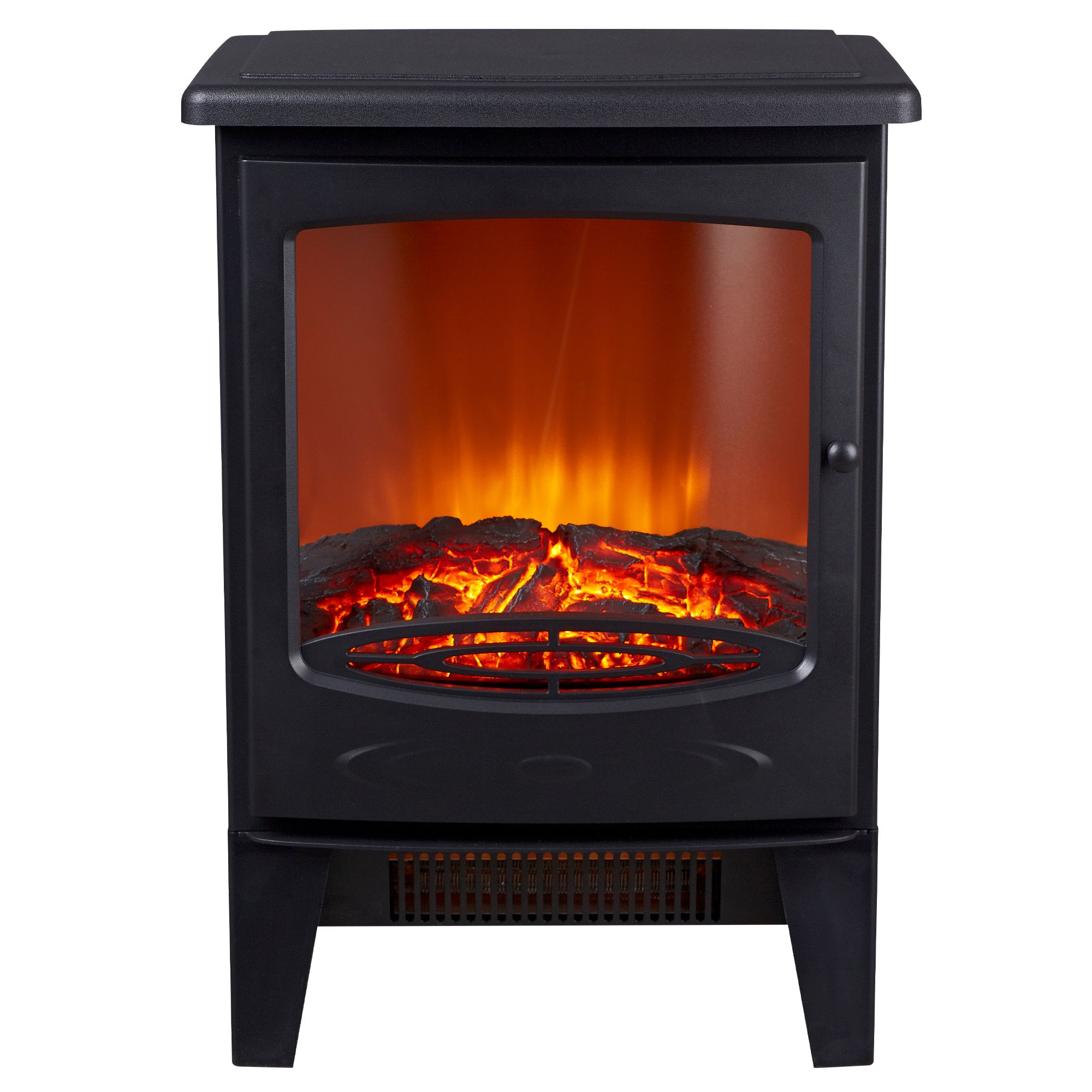 Focal Point Malmo Classic 1.8kW Matt Black Cast iron effect Electric Stove