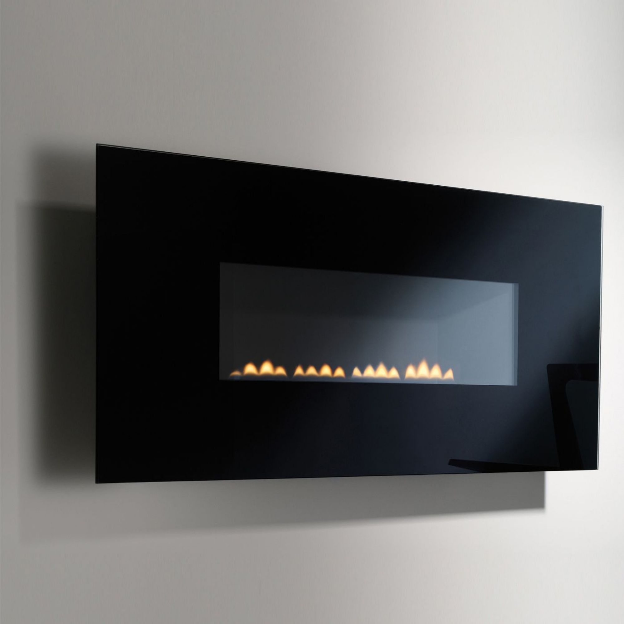 Focal Point Midnight flueless Black glass frame Black Manual control Gas Fire