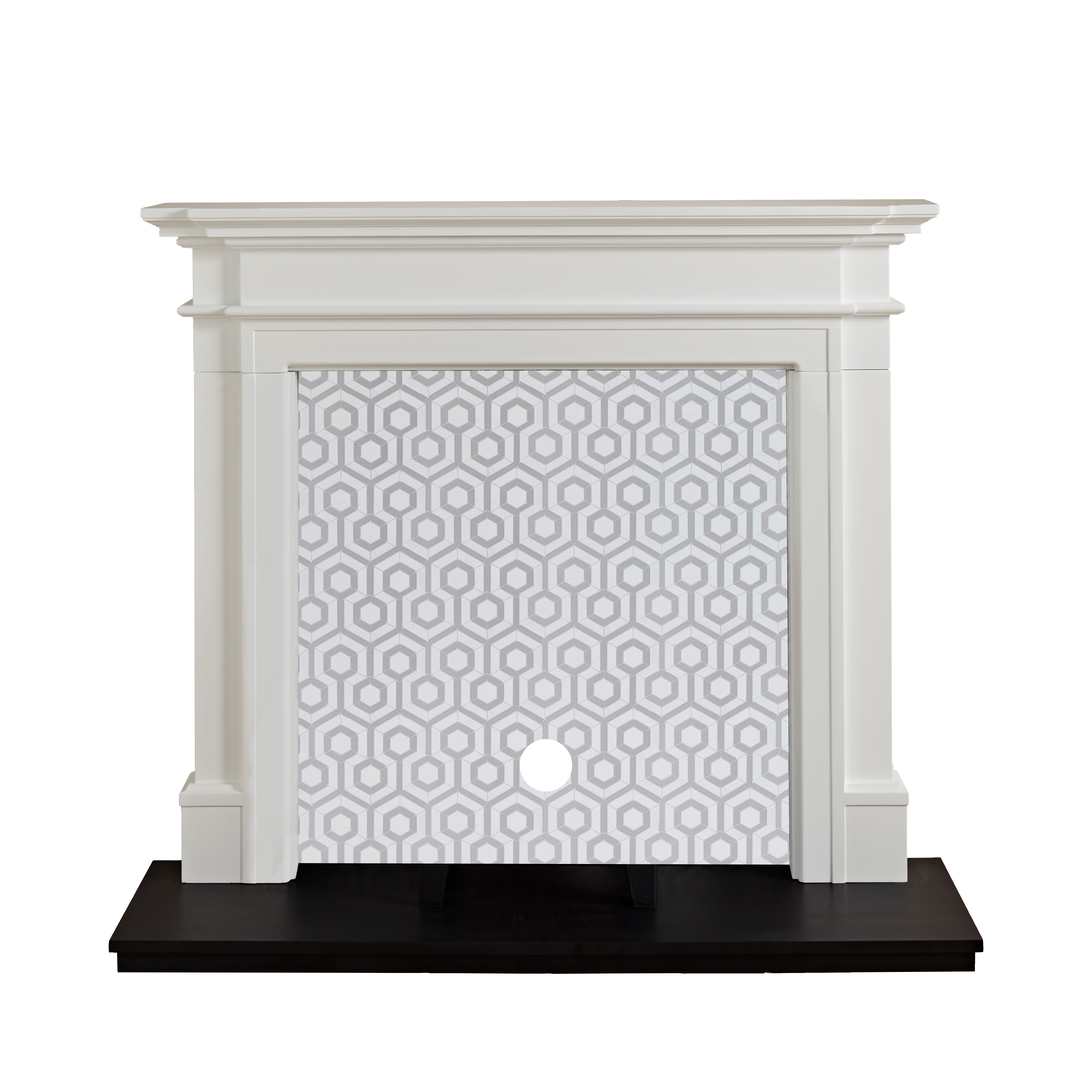 Focal Point Montana White & black MDF Fireplace surround set