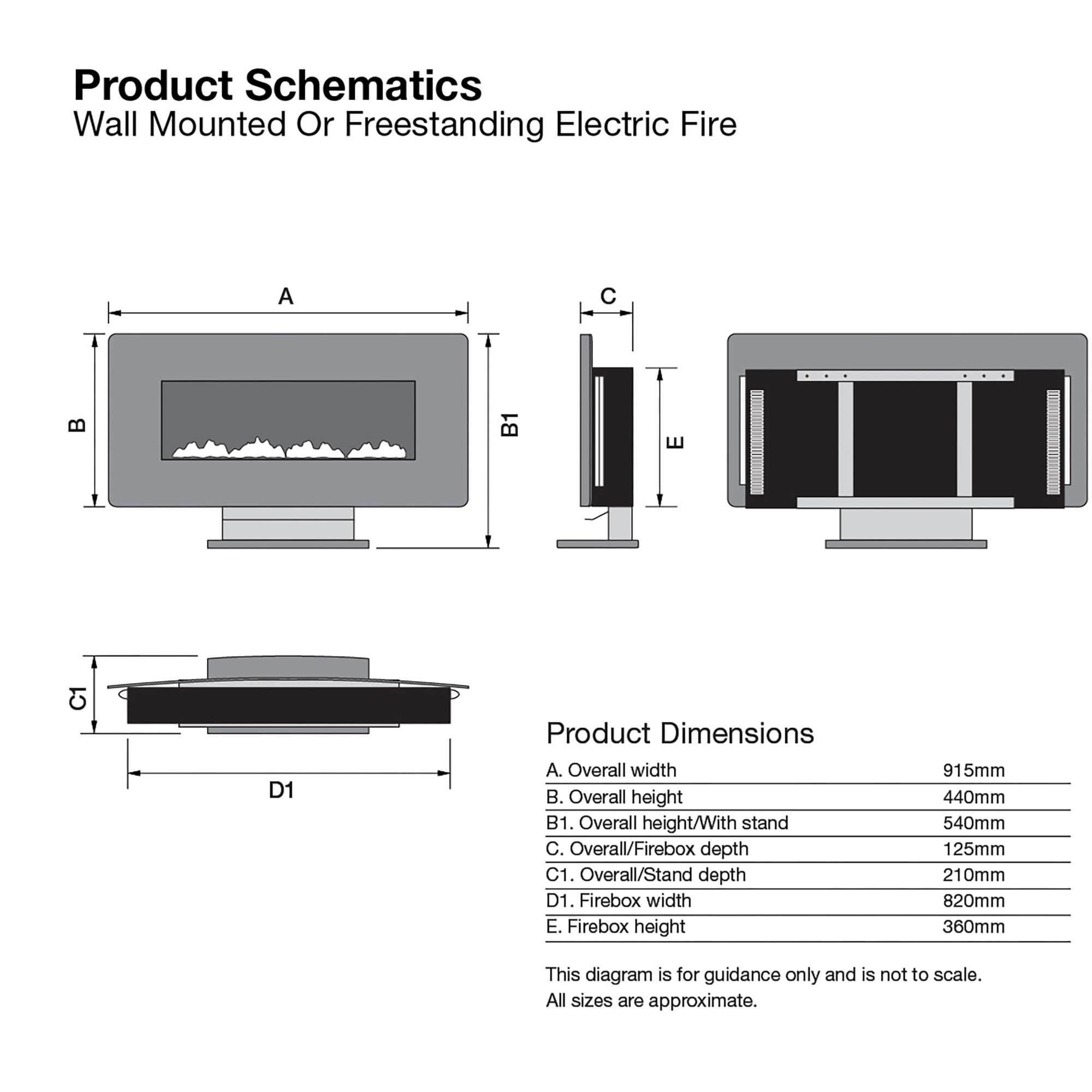 Focal Point Pasadena 1.5kW Grey Electric Fire