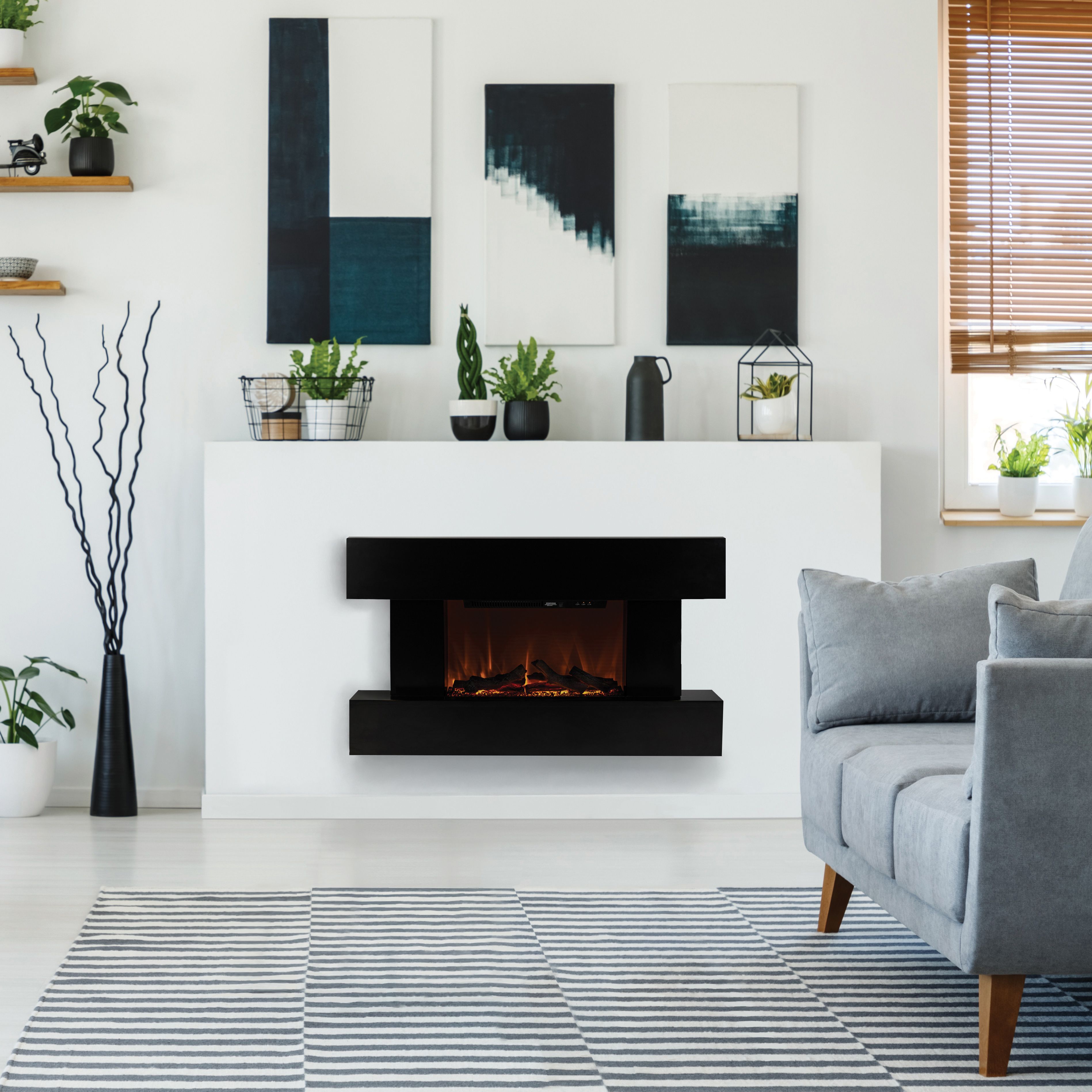 Focal Point Rivenhall 2kW Gloss Black Electric Fire