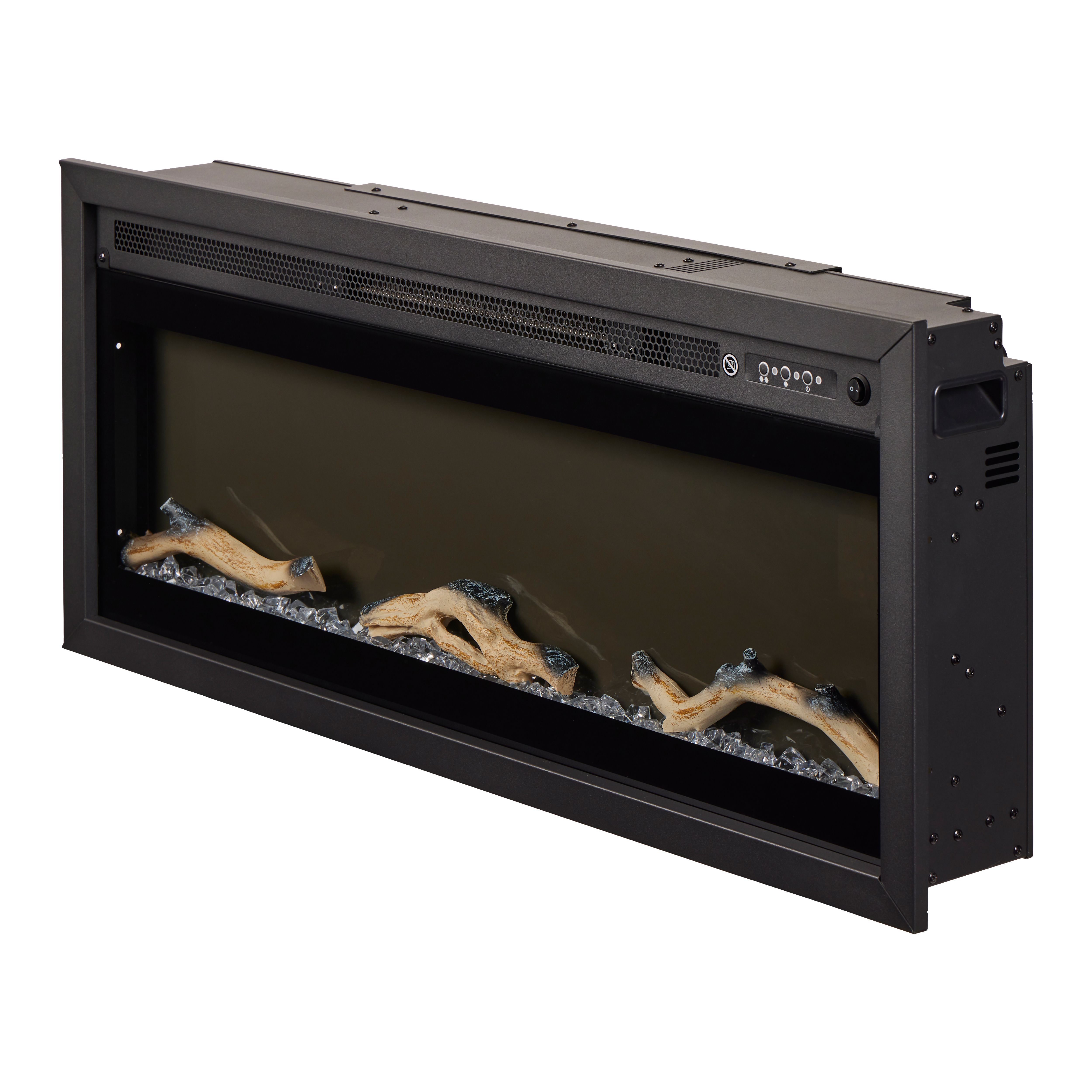 Focal Point Sasanoa 40" 1.5kW Matt Black Inset Electric Fire (H)455mm (W)1040mm (D)152mm