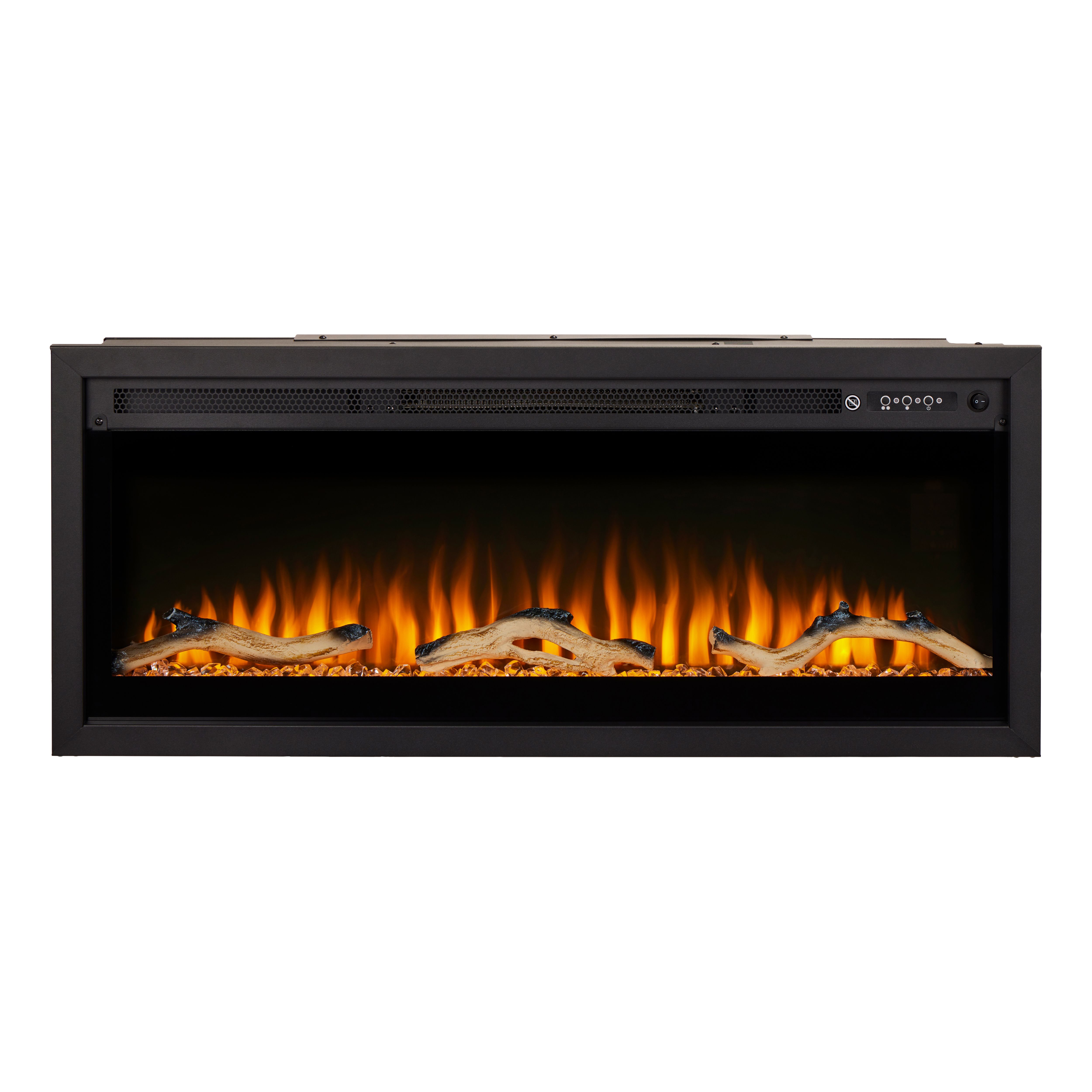 Focal Point Sasanoa 40" 1.5kW Matt Black Inset Electric Fire (H)455mm (W)1040mm (D)152mm