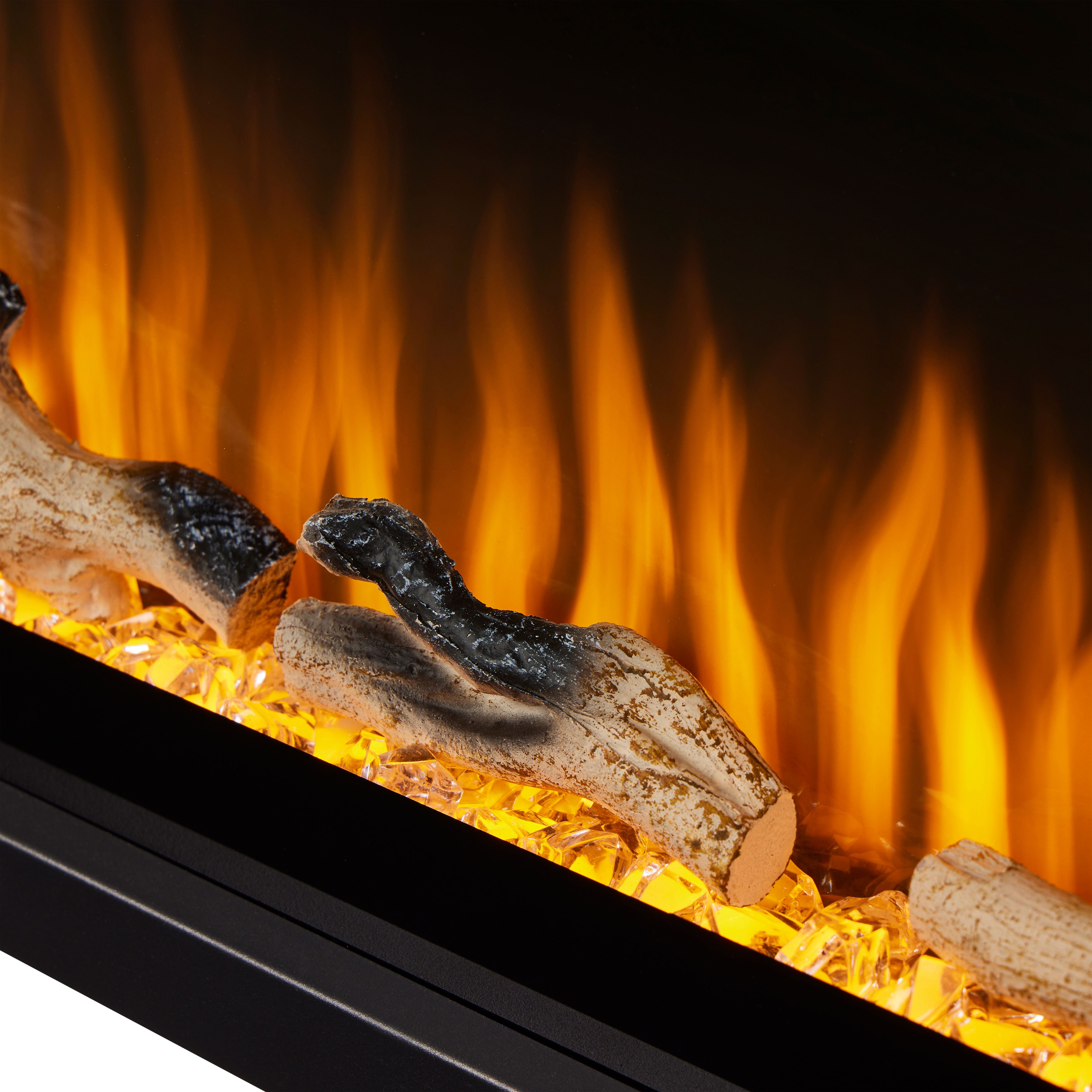 Focal Point Sasanoa 50" 1.5kW Matt Black Inset Electric Fire (H)455mm (W)1294mm (D)152mm