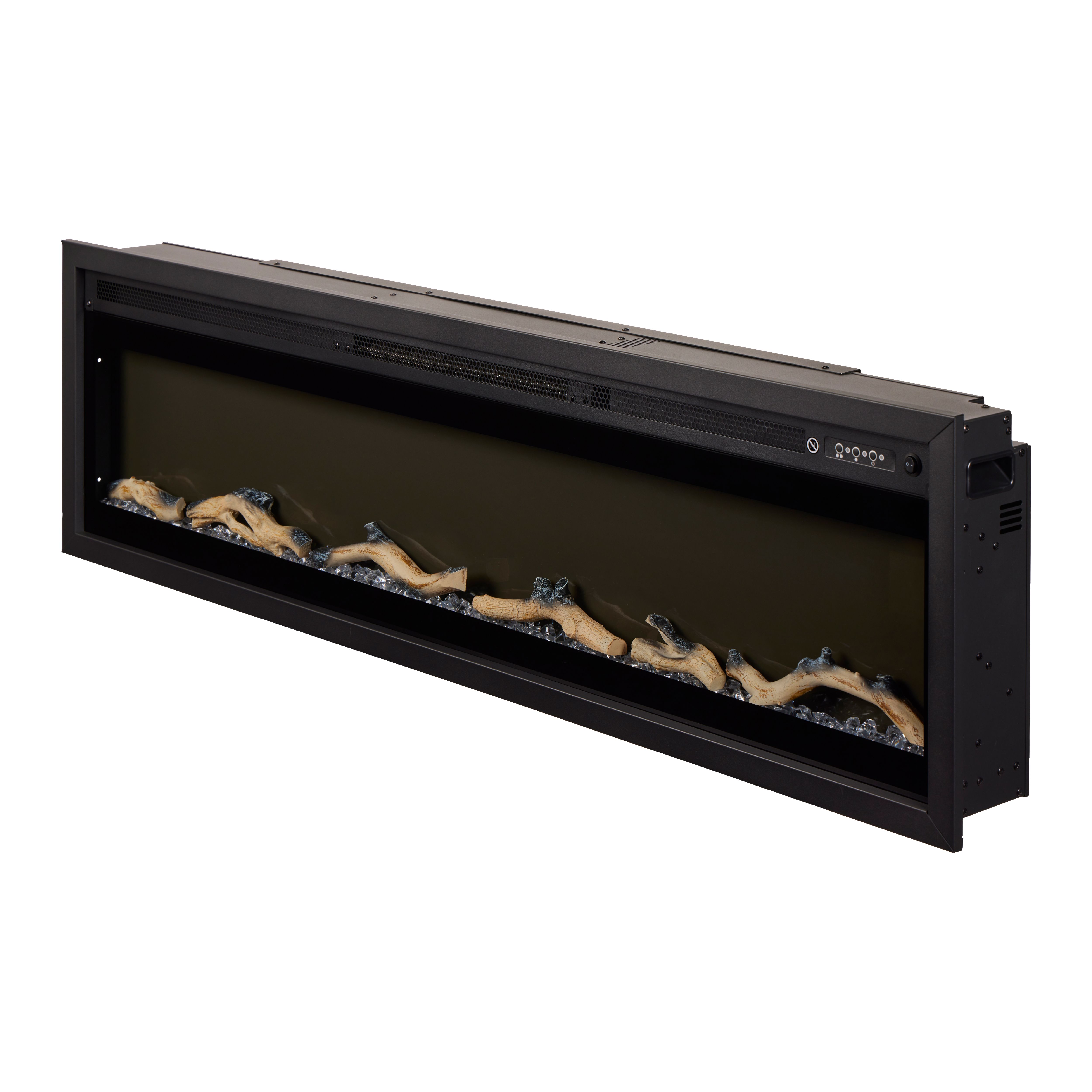 Focal Point Sasanoa 60" 1.5kW Matt Black Inset Electric Fire (H)455mm (W)1548mm (D)152mm