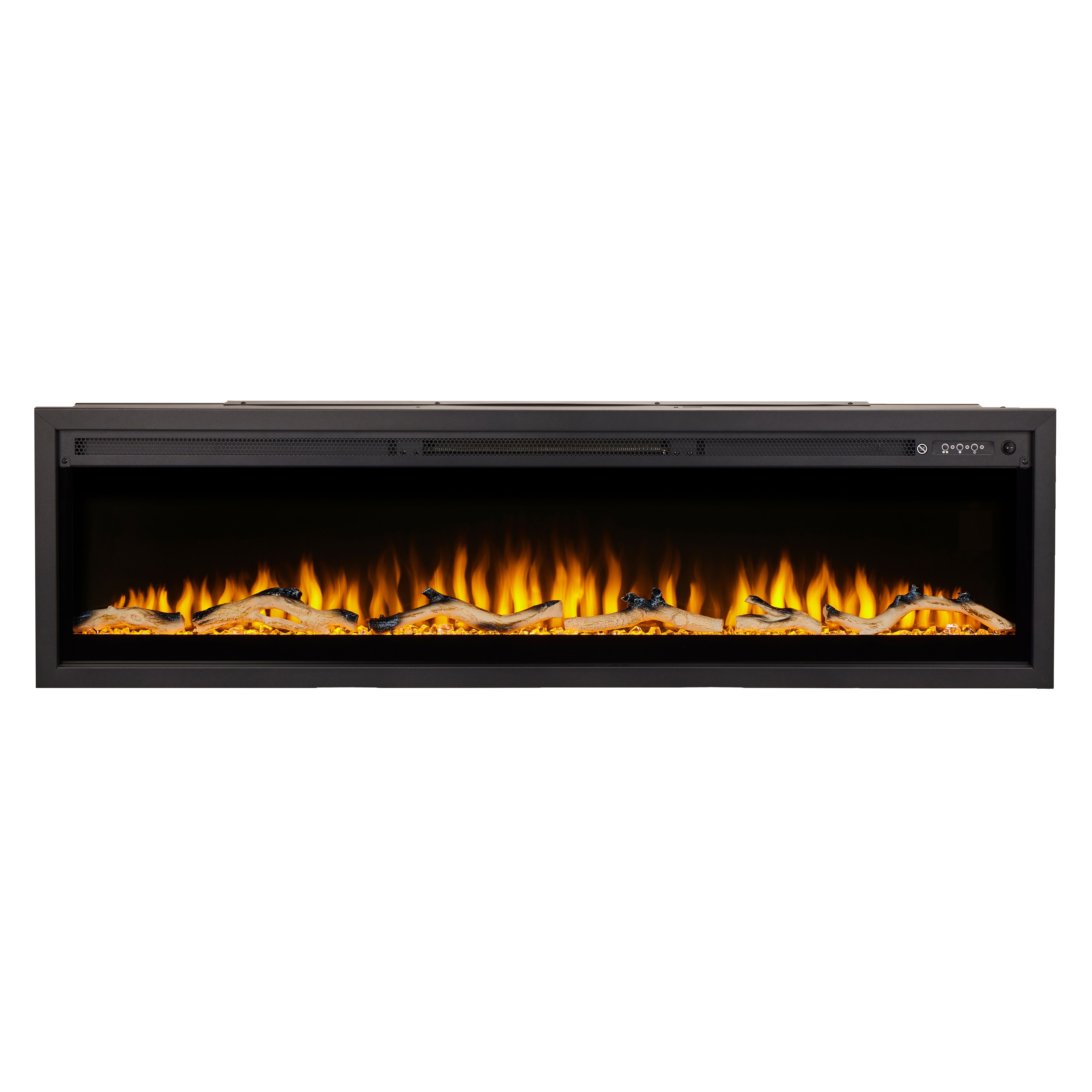 Focal Point Sasanoa 60" 1.5kW Matt Black Inset Electric Fire (H)455mm (W)1548mm (D)152mm