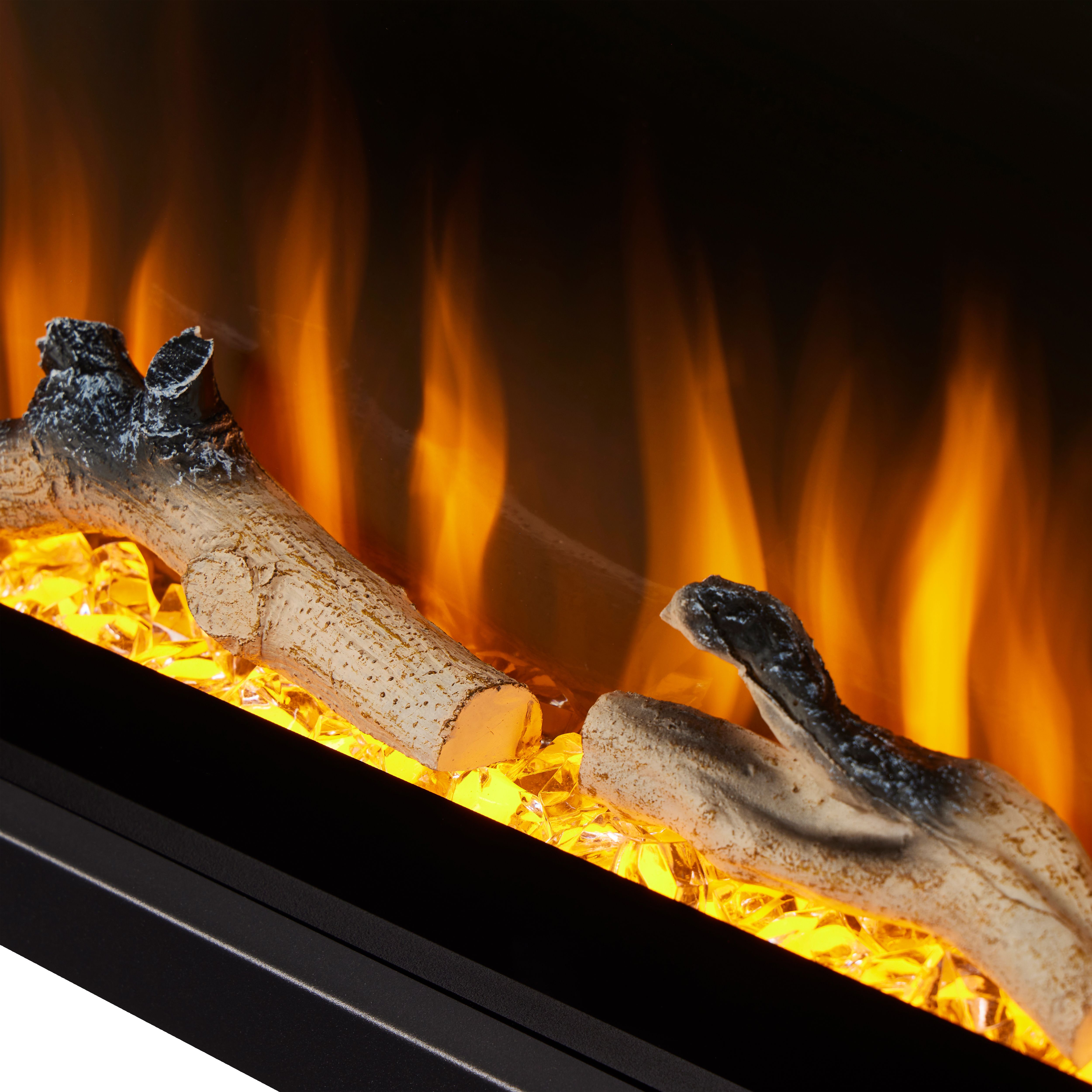 Focal Point Sasanoa 60" 1.5kW Matt Black Inset Electric Fire (H)455mm (W)1548mm (D)152mm