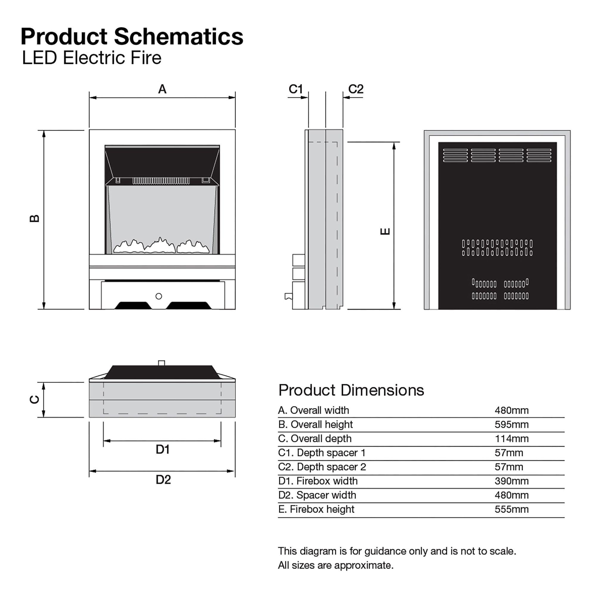 Focal Point Soho 2kW Chrome effect Electric Fire