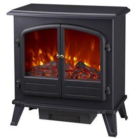 Focal Point Weybourne 1850W Matt Black Electric Stove (H)670mm (W)635mm