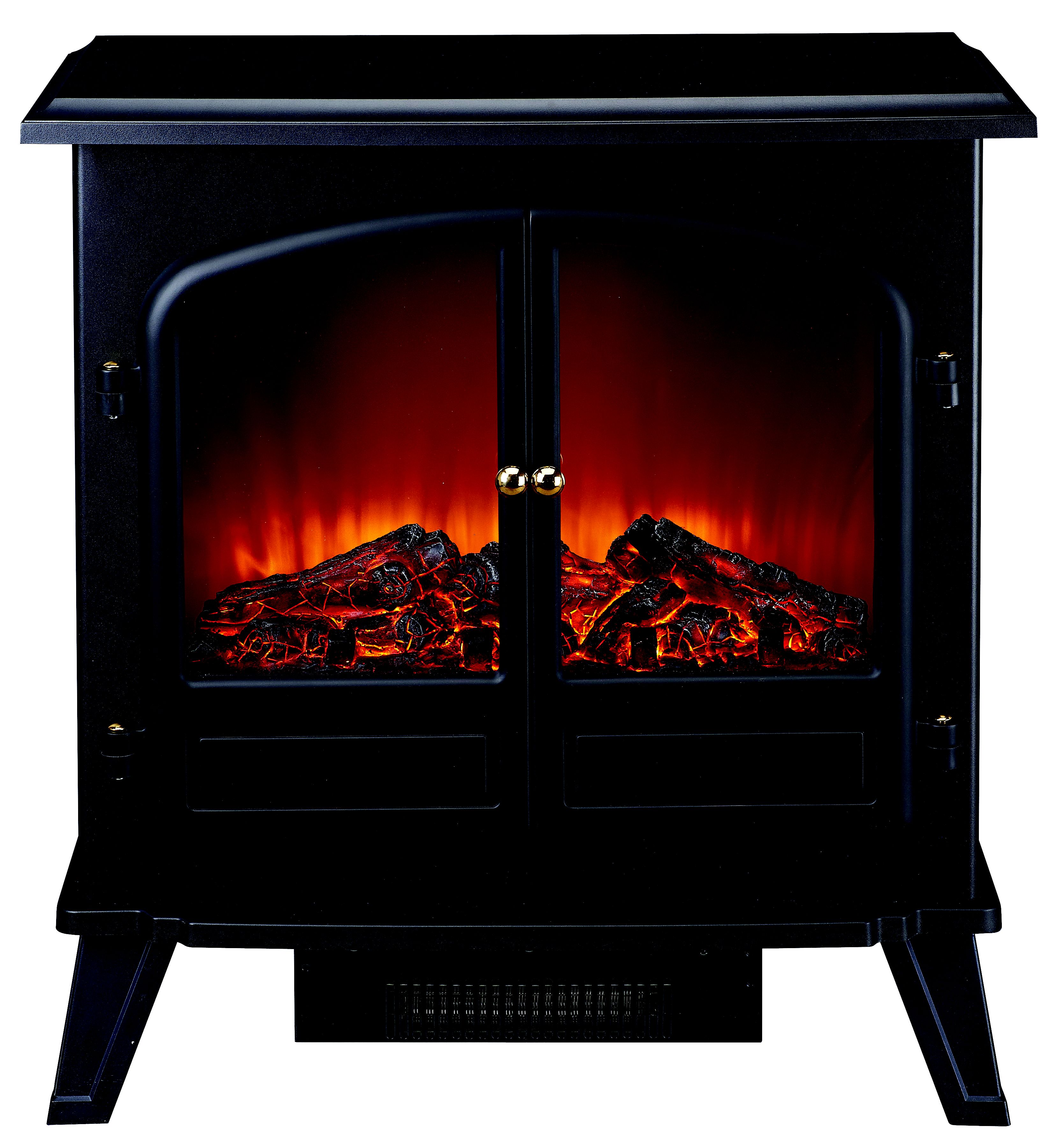 Focal Point Weybourne 1850W Matt Black Electric Stove (H)670mm (W)635mm
